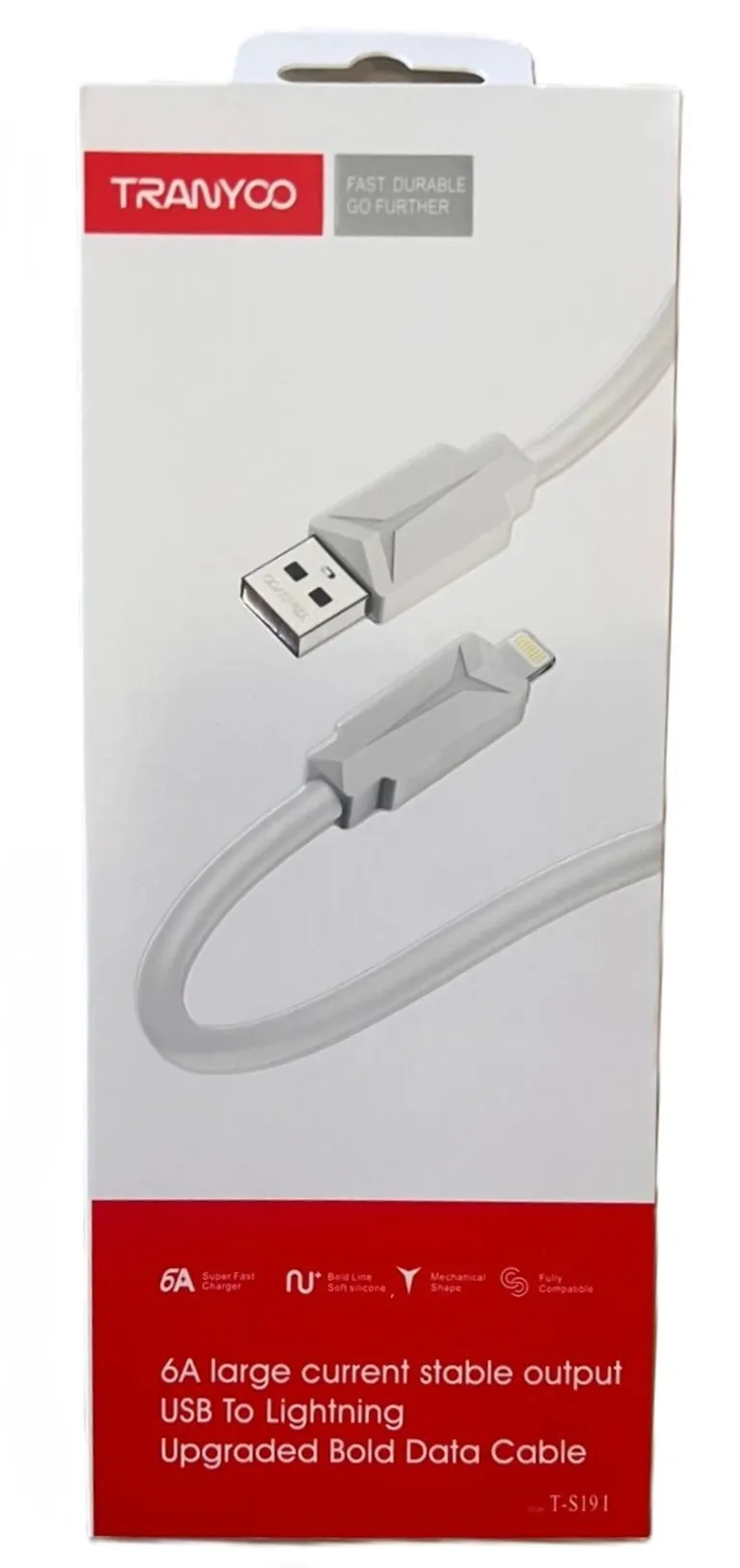 CABO 1M REFORÇADO TIPO LIGHTNING 6A imagem