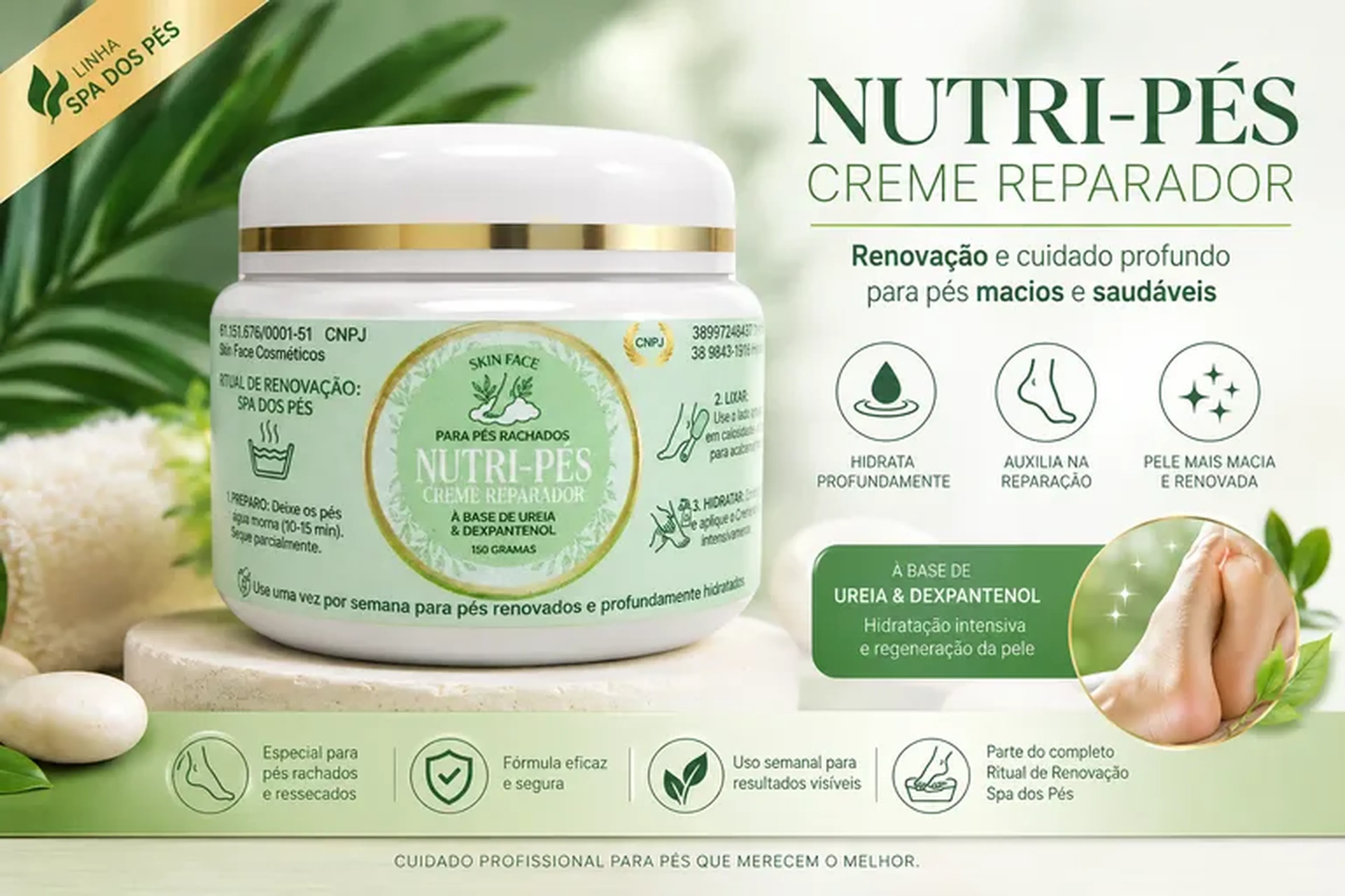Nutre pés. Creme para rachaduras e ressecamento imagem
