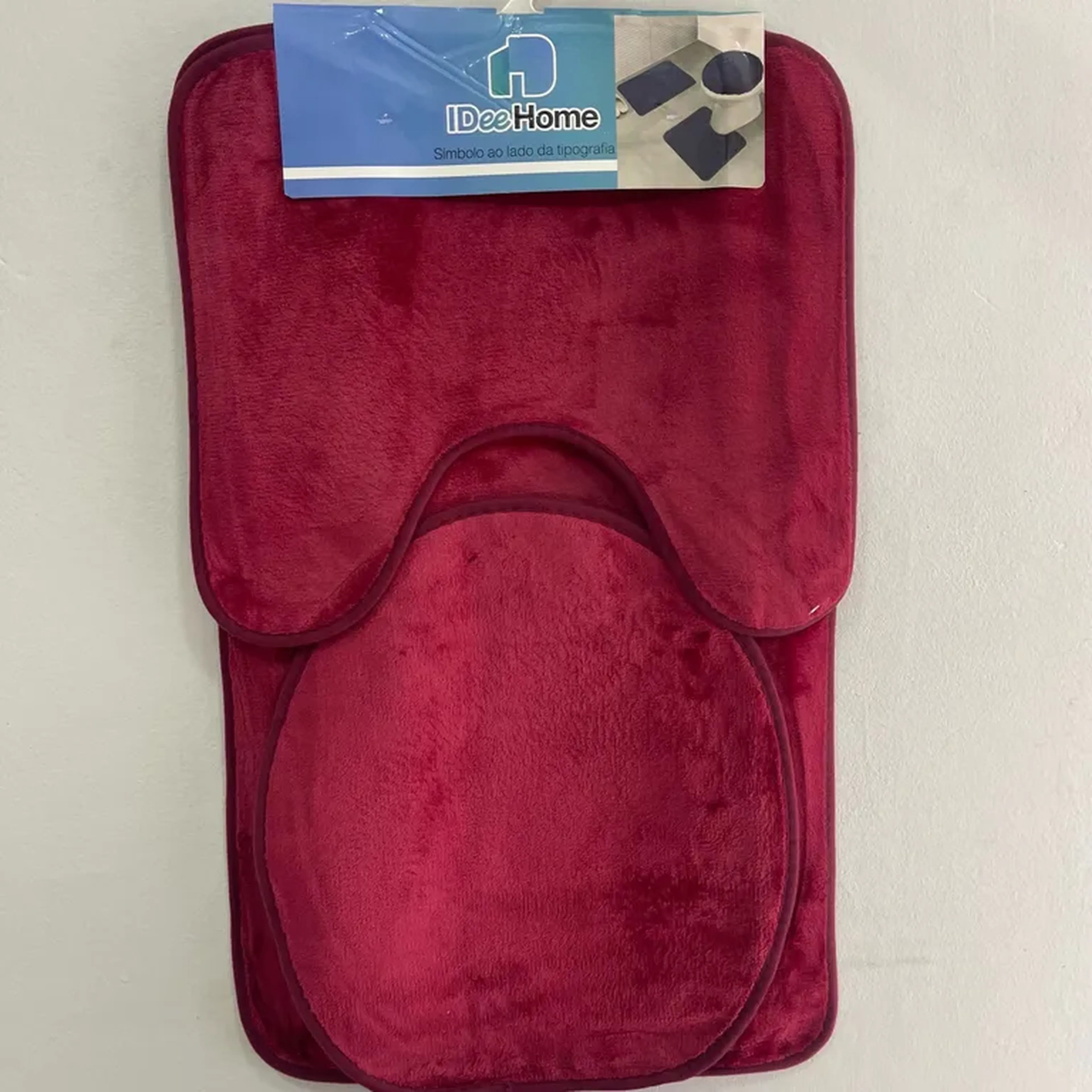 KIT BANHEIRO AVELUDADO 3 PÇS ANTIDERRAPANTE imagem