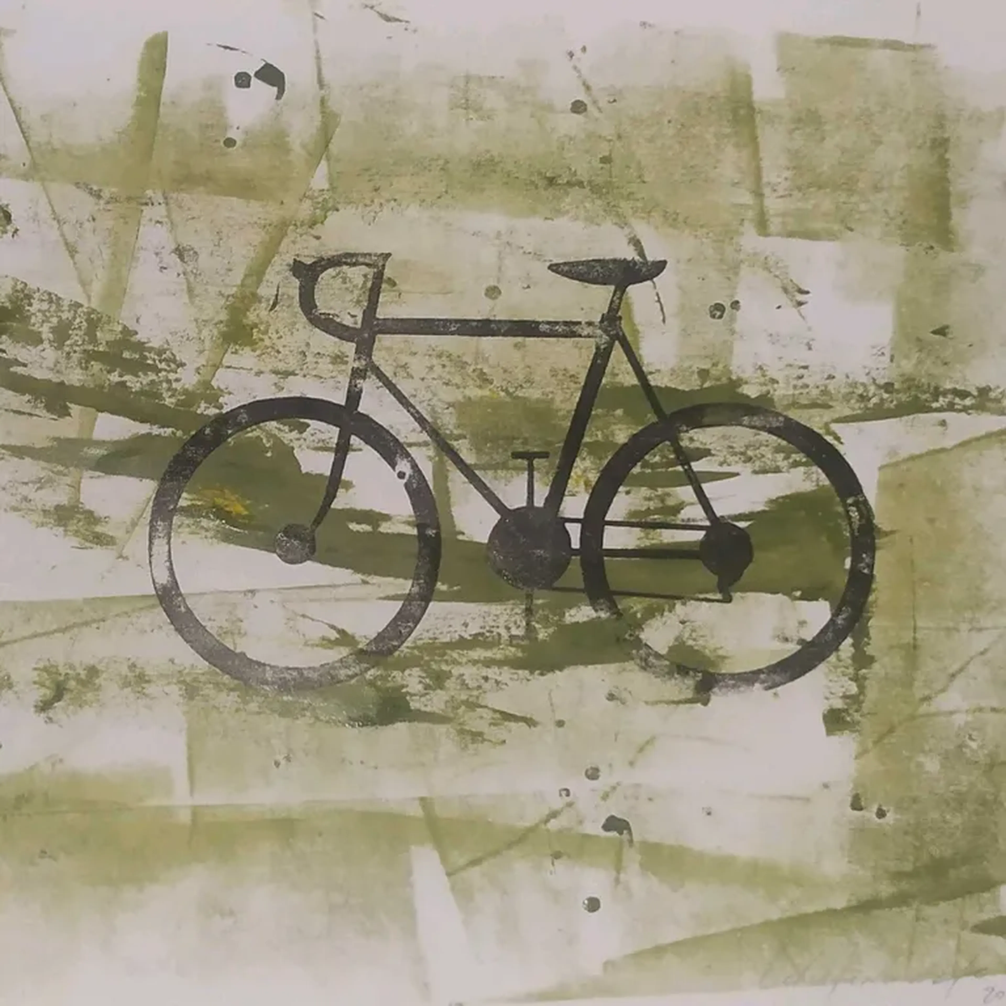 Bike - Gravuras Monotype Xilogravura imagem