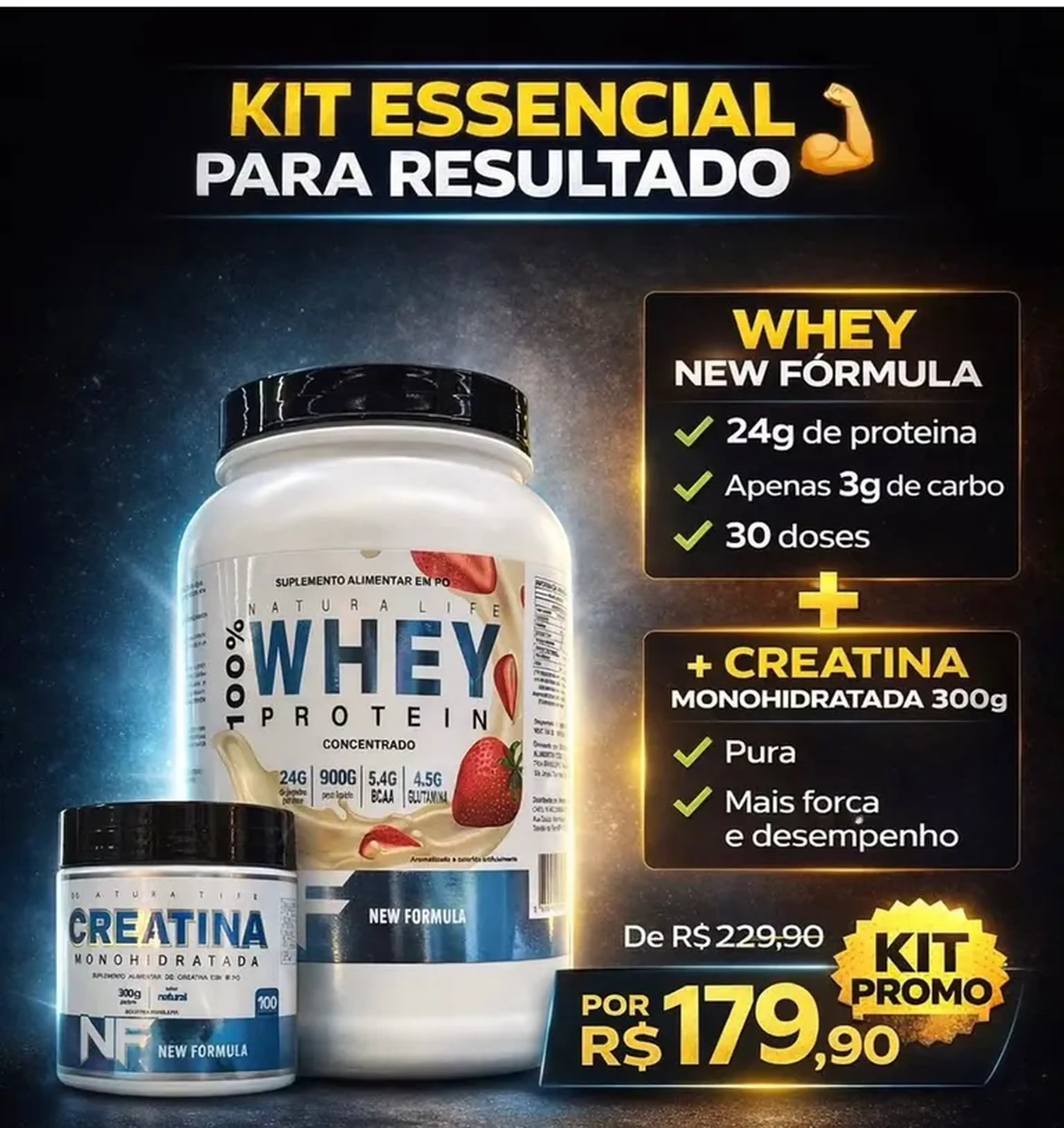 Kit whey e Creatina imagem