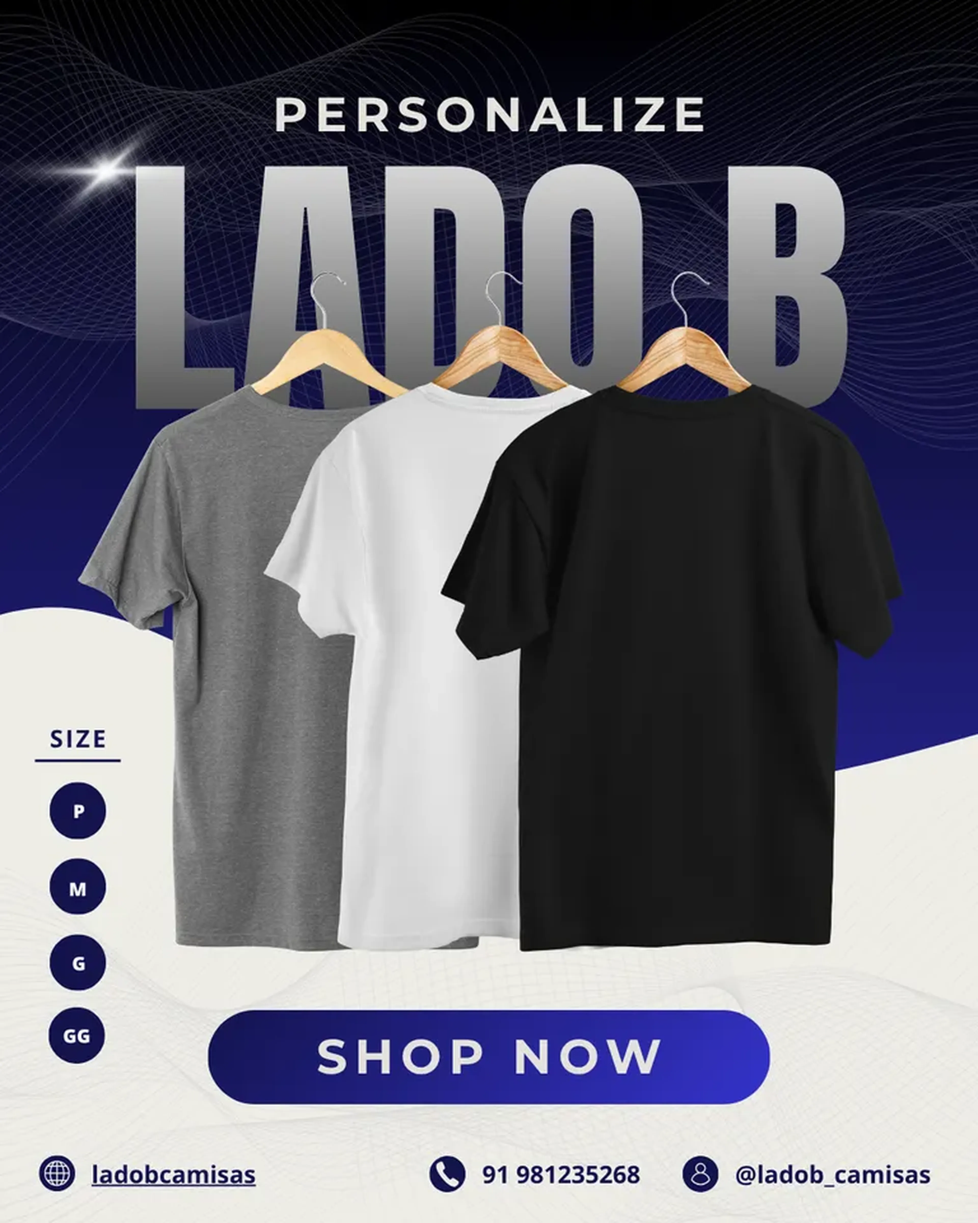 03 Camisas em algodão premium lado B (personalizada) imagem