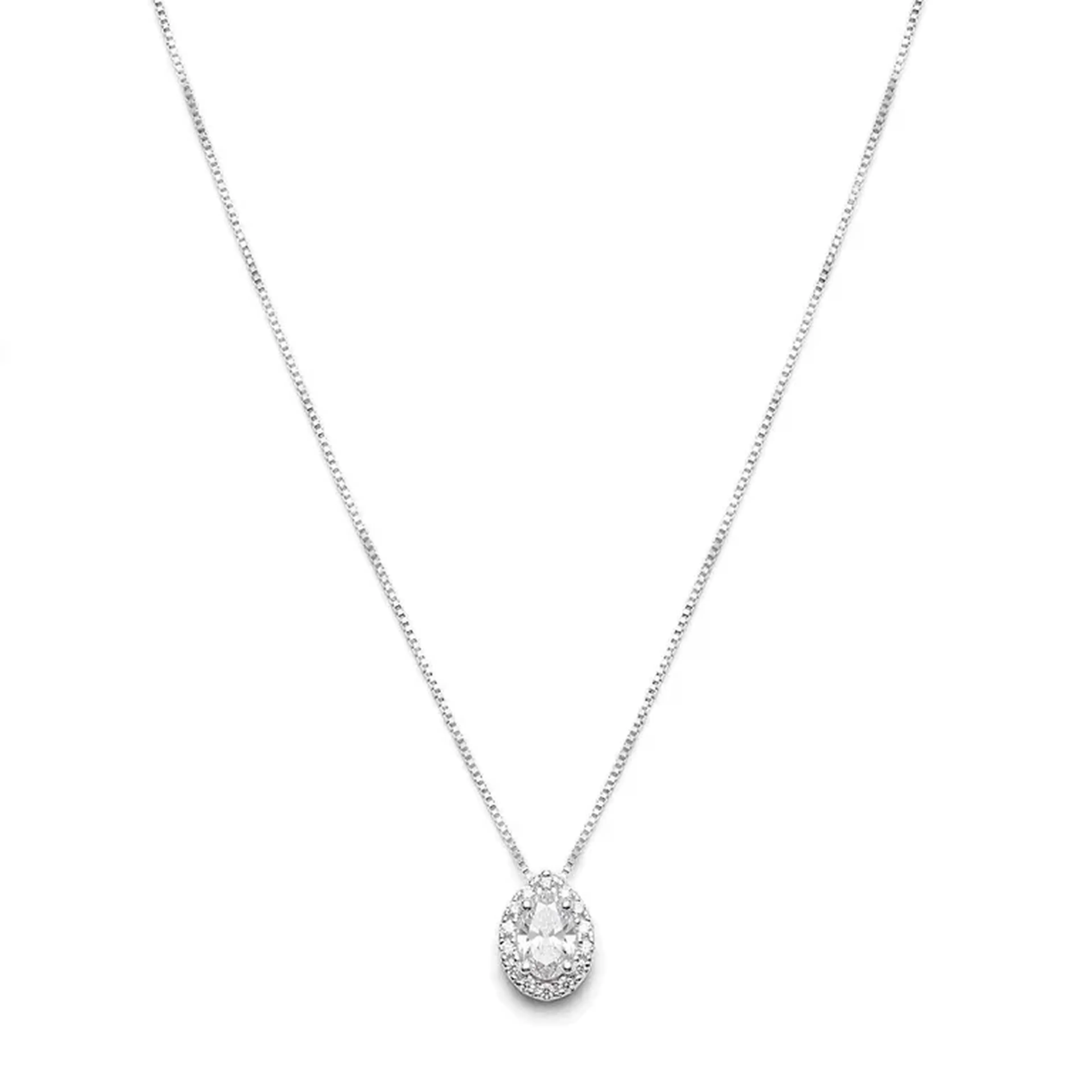 colar gota cravejada cristal 45cm 🇮🇹 imagem
