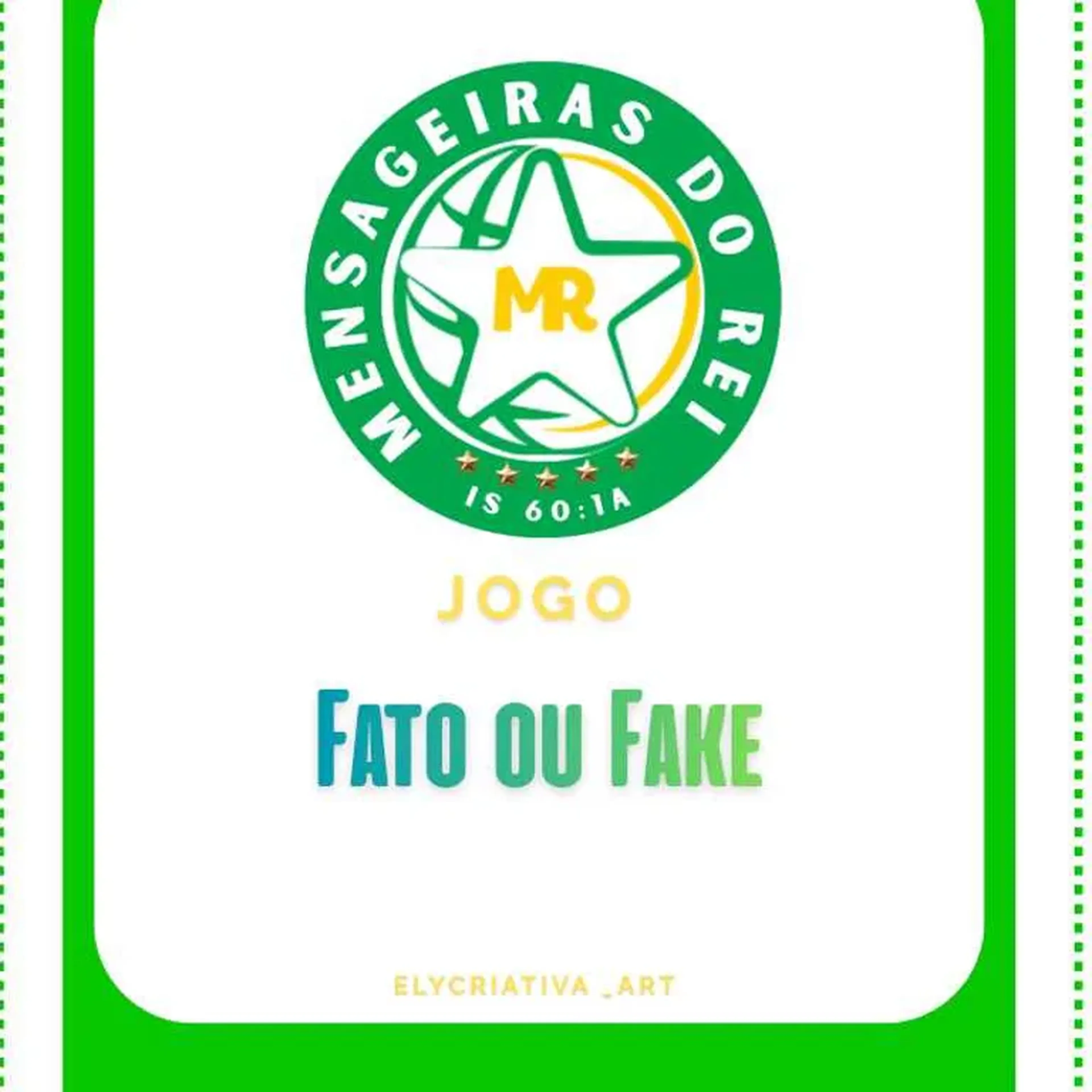 Jogo fato ou Fake MR - Ely Criativa imagem