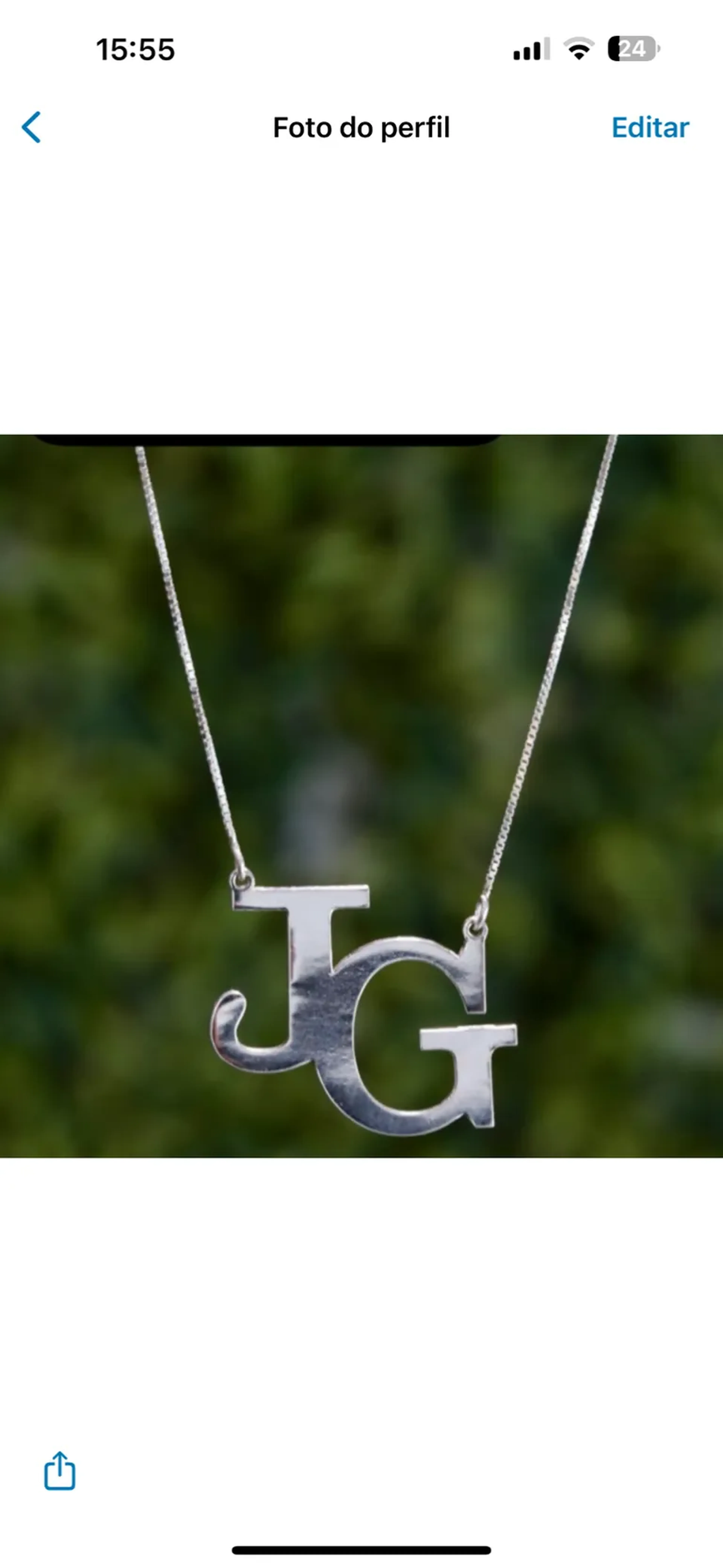 Colar personalizado 2 letras imagem
