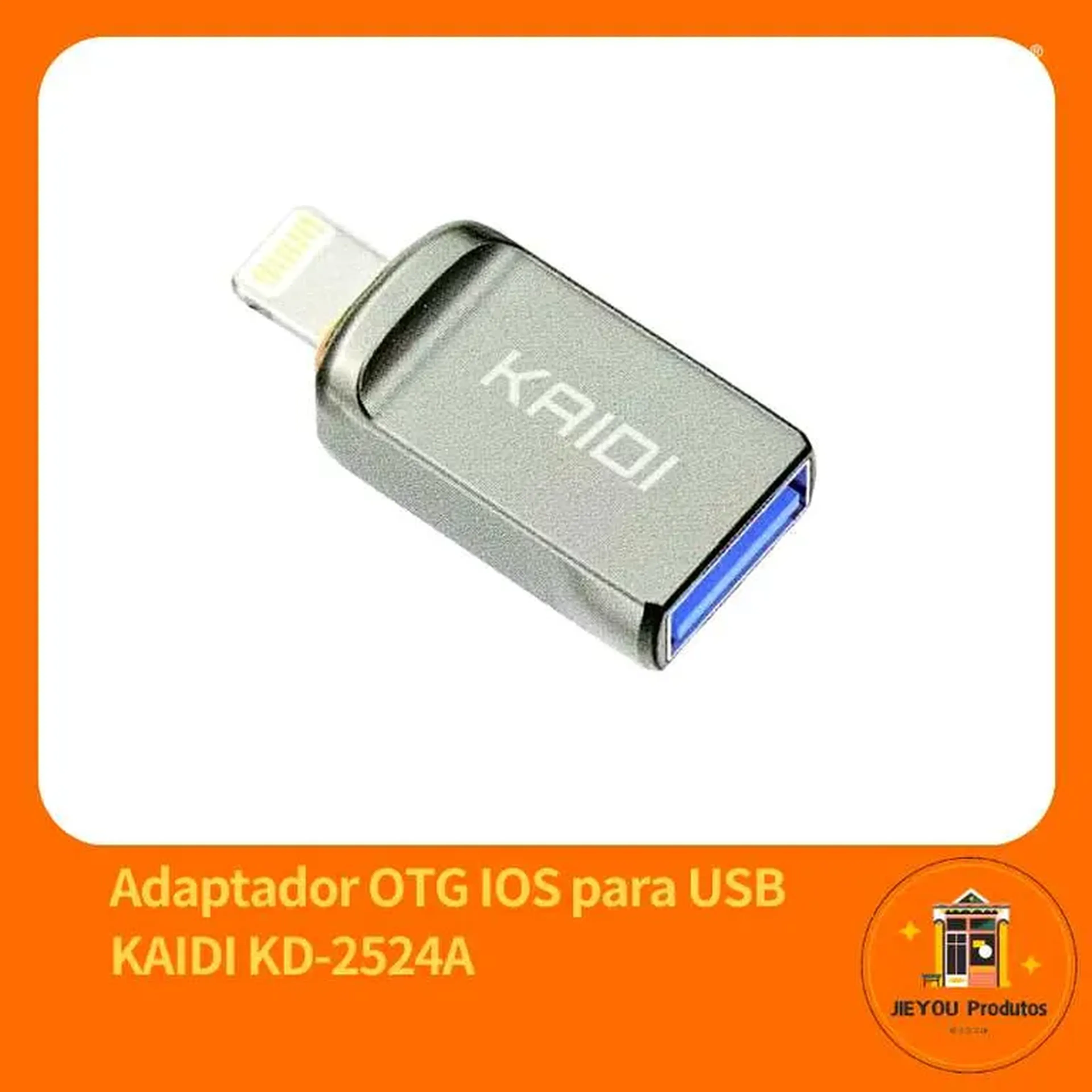 Adaptador OTG Lightning para USB KAIDI KD-2524A imagem