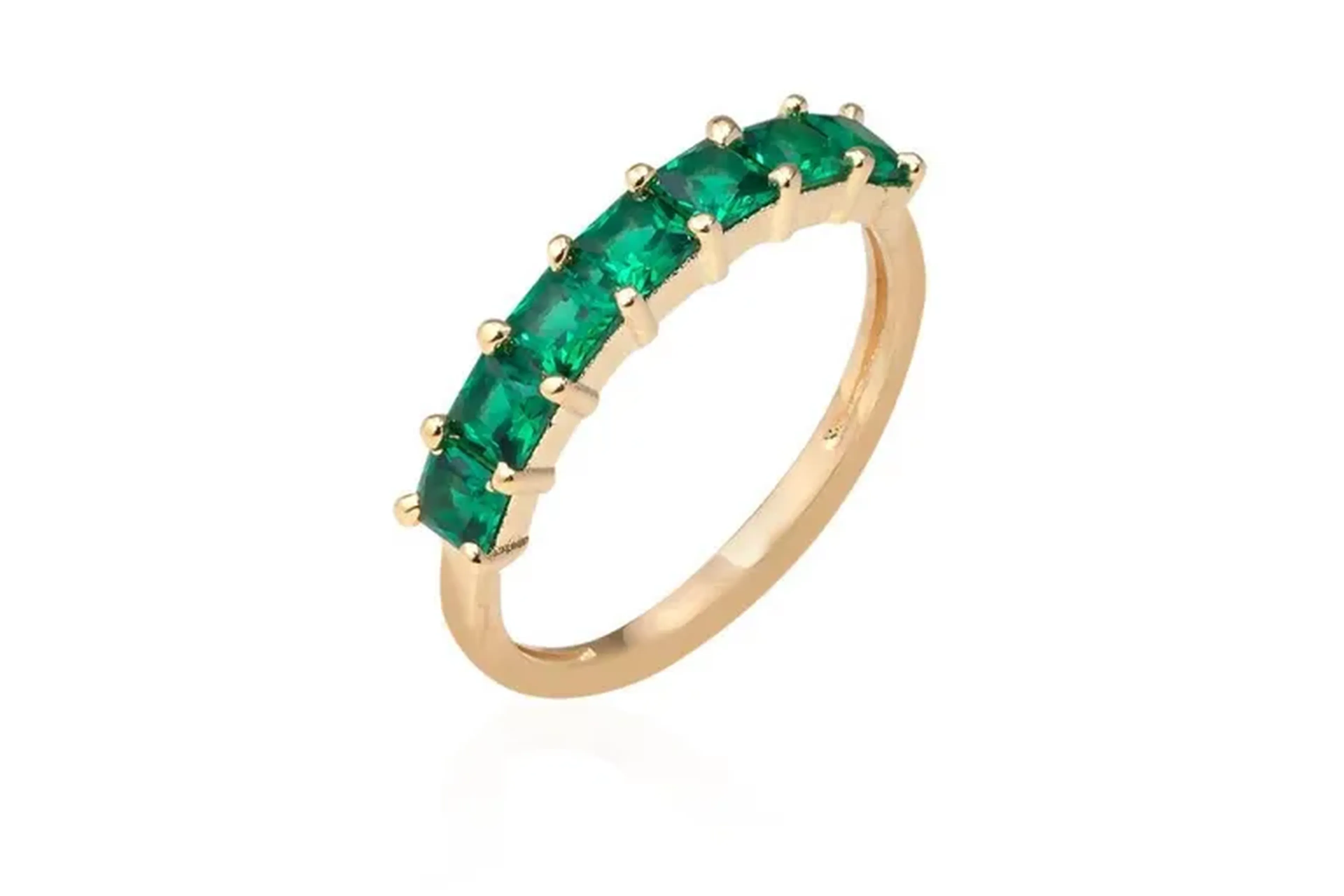 Meia aliança cristal verde imagem