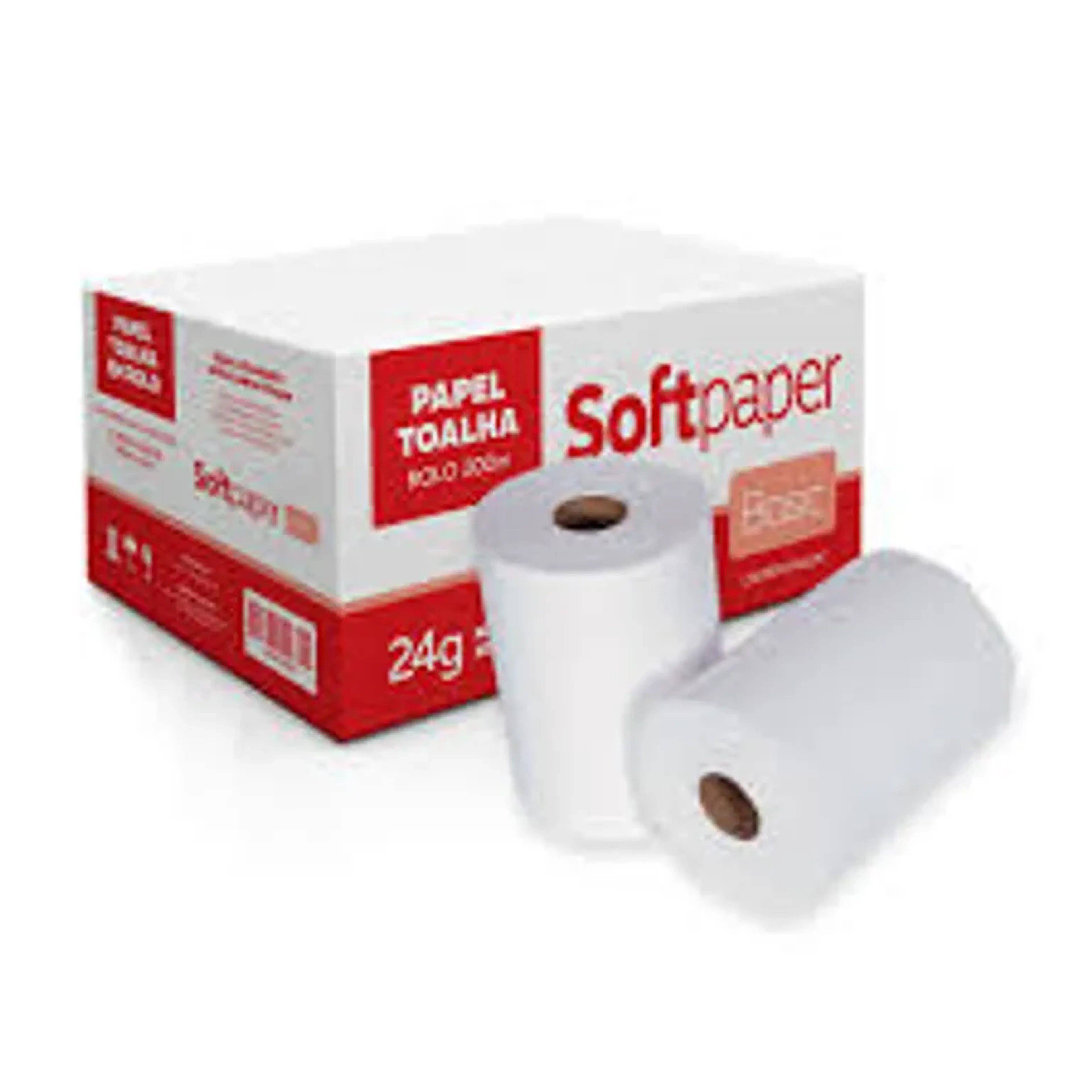 Papel Toalha Bobina 6x200m x 20cm(Alavanca)100% Celulose Virgem imagem