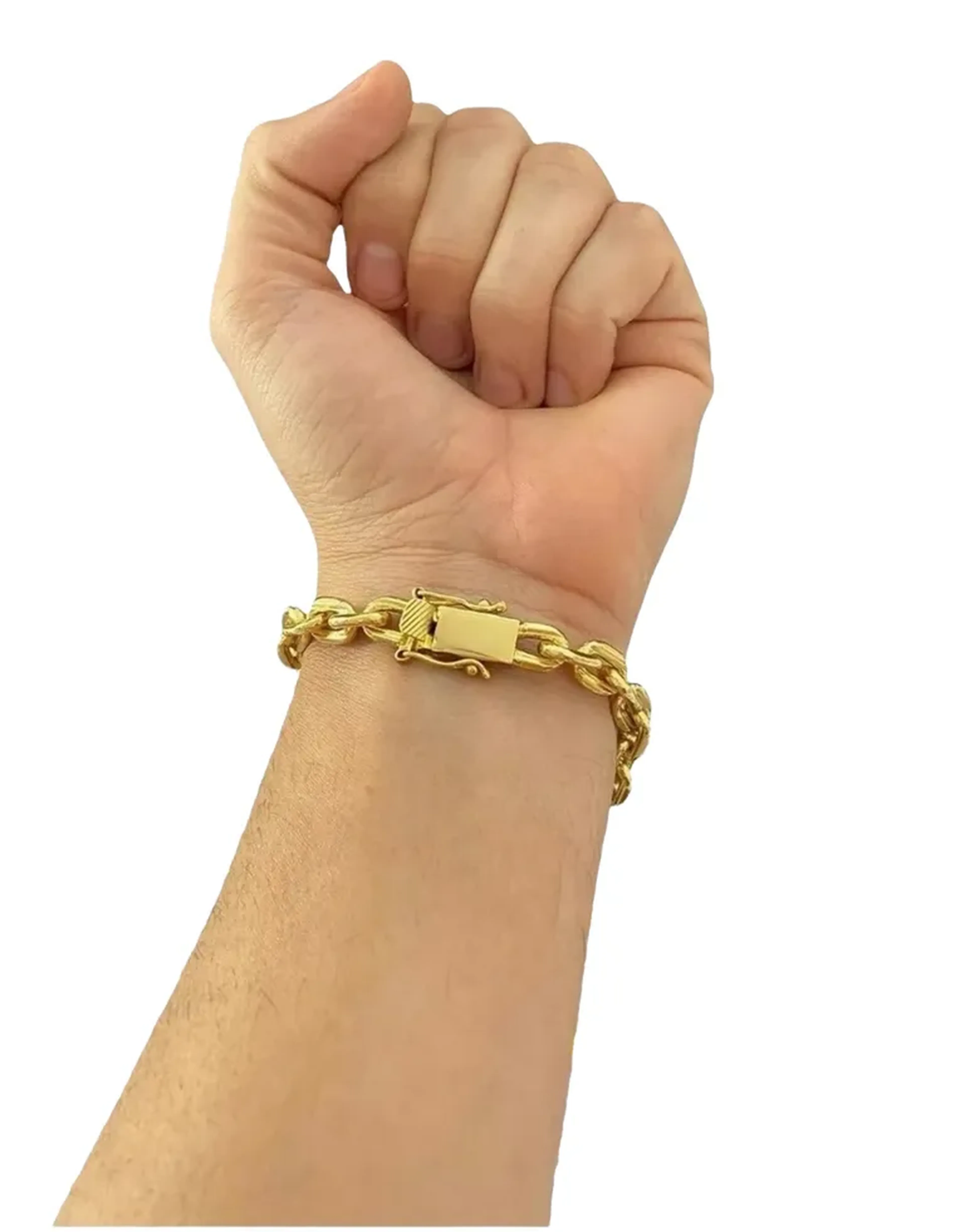 Pulseira cadeado 8mm banhado a ouro 18k imagem