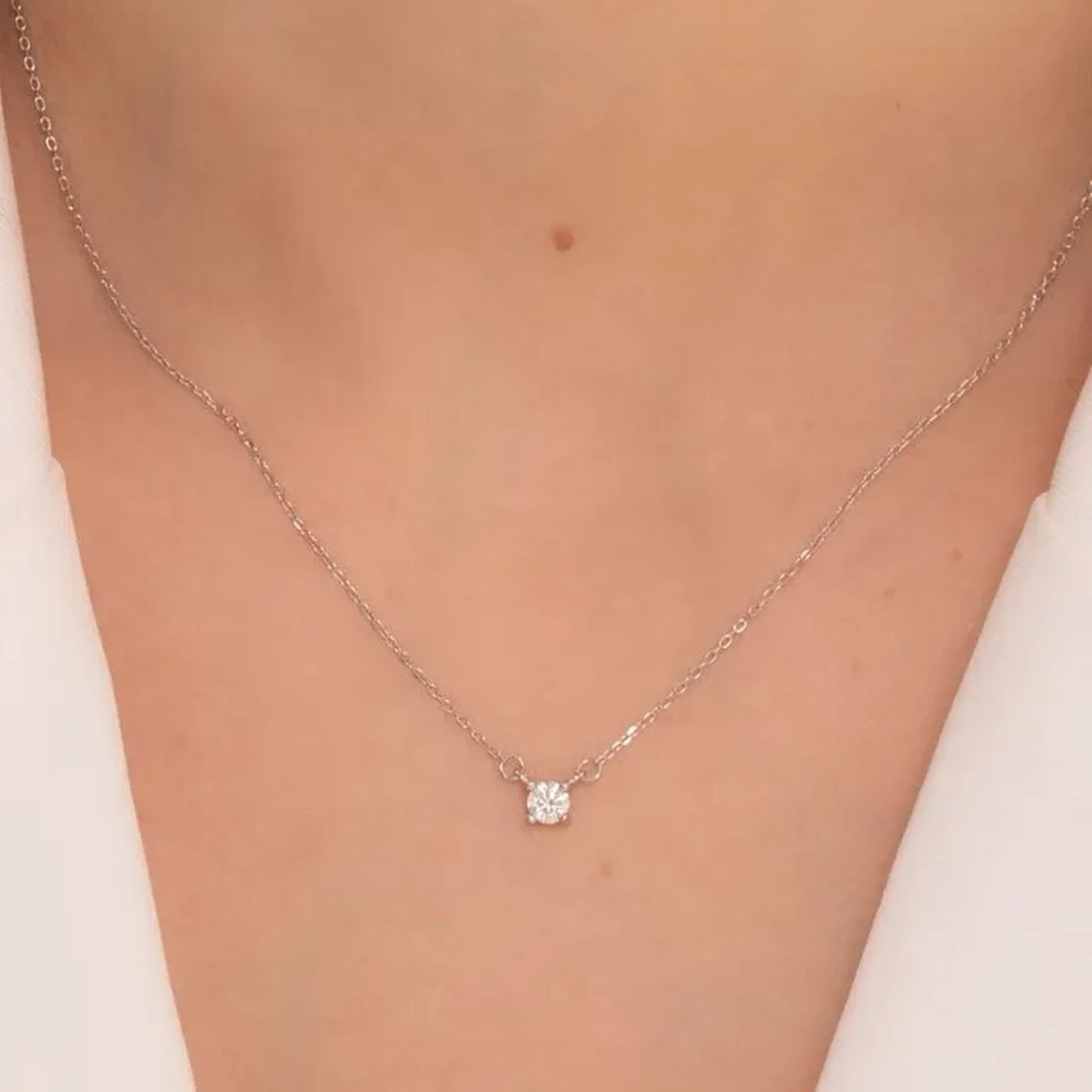 Colar Moissanite 6mm imagem