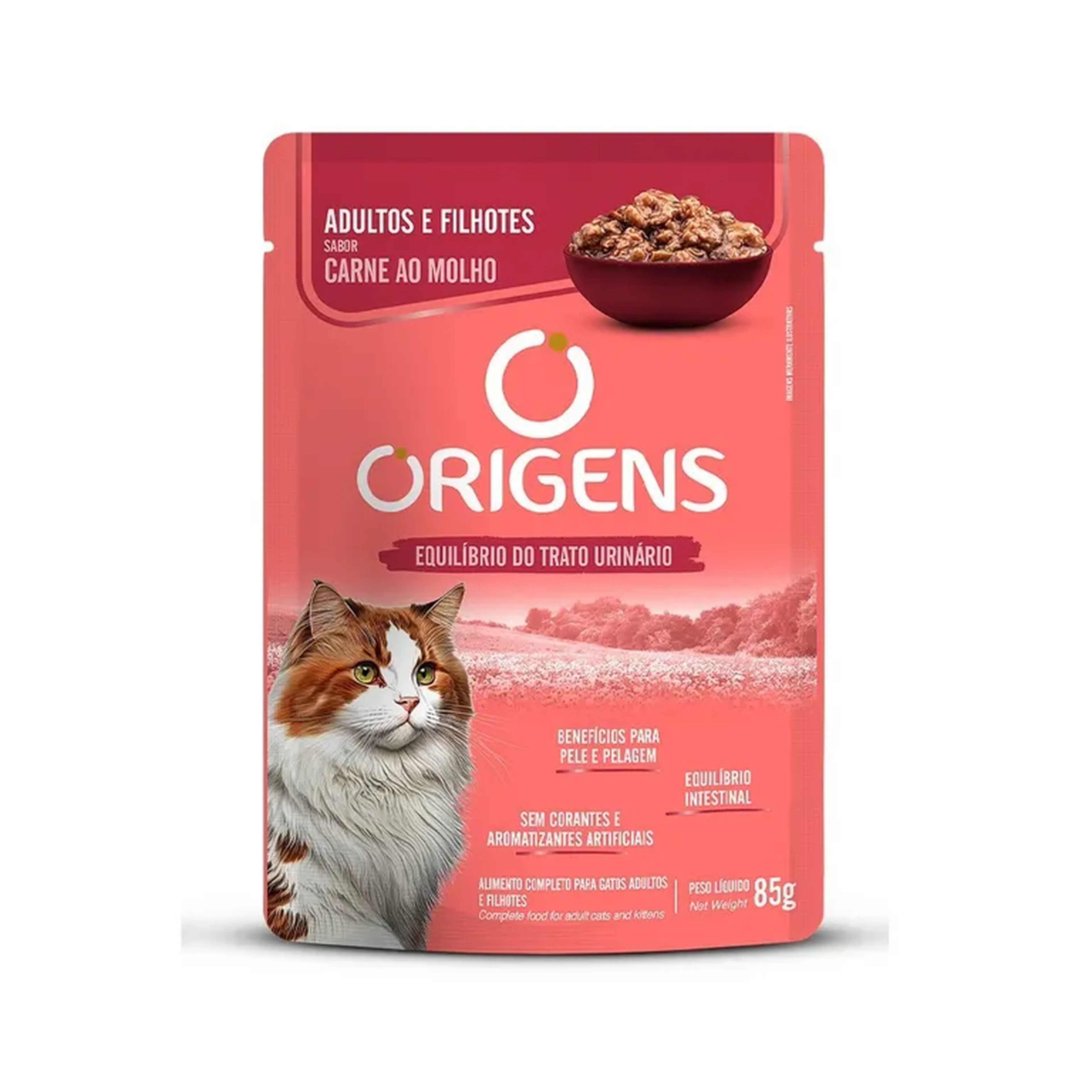 Ração Úmida Origens Gatos Adultos e Filhotes Sabor Carne 85g imagem