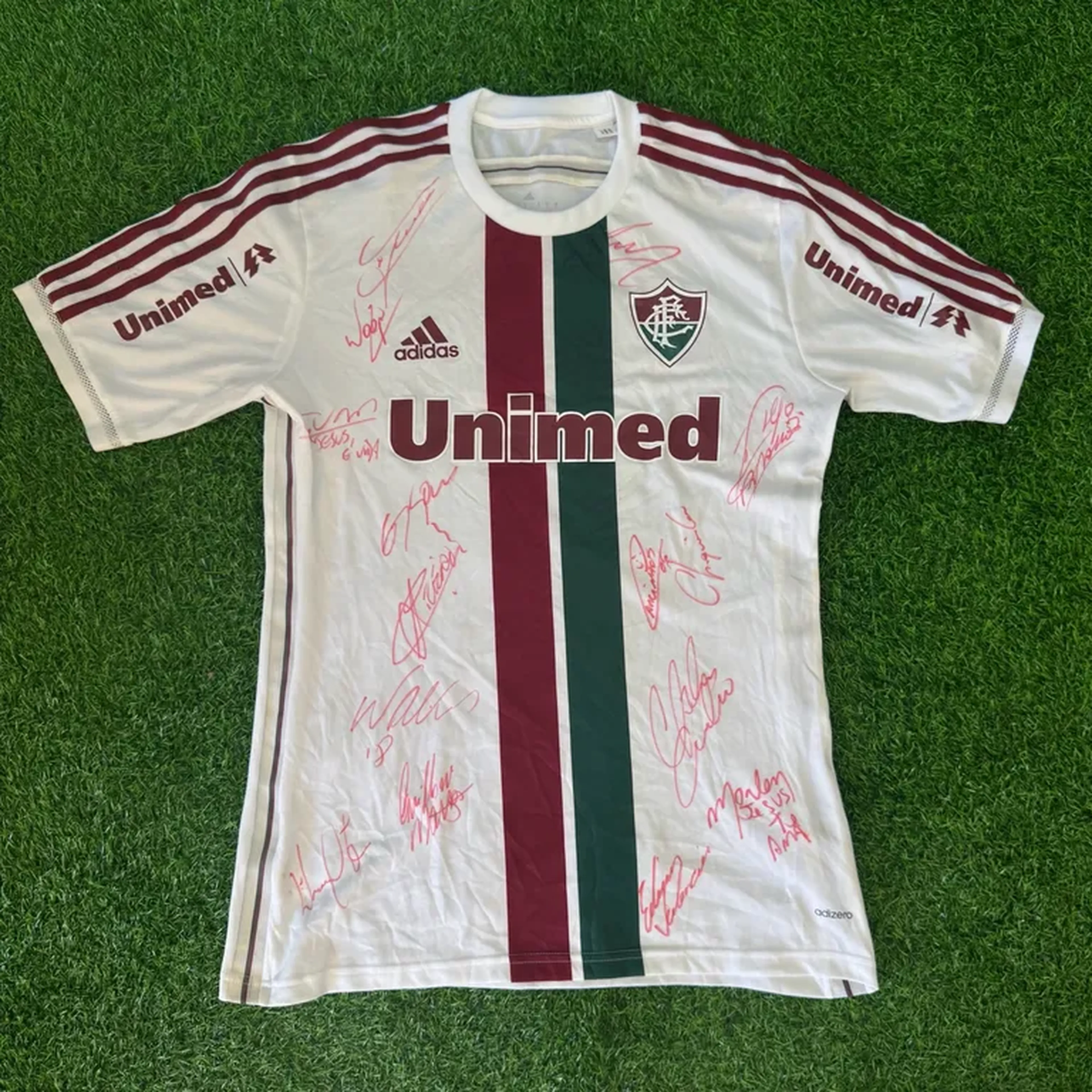 Camisa Fluminense 2014 G Adizero - Autógrafo Elenco imagem