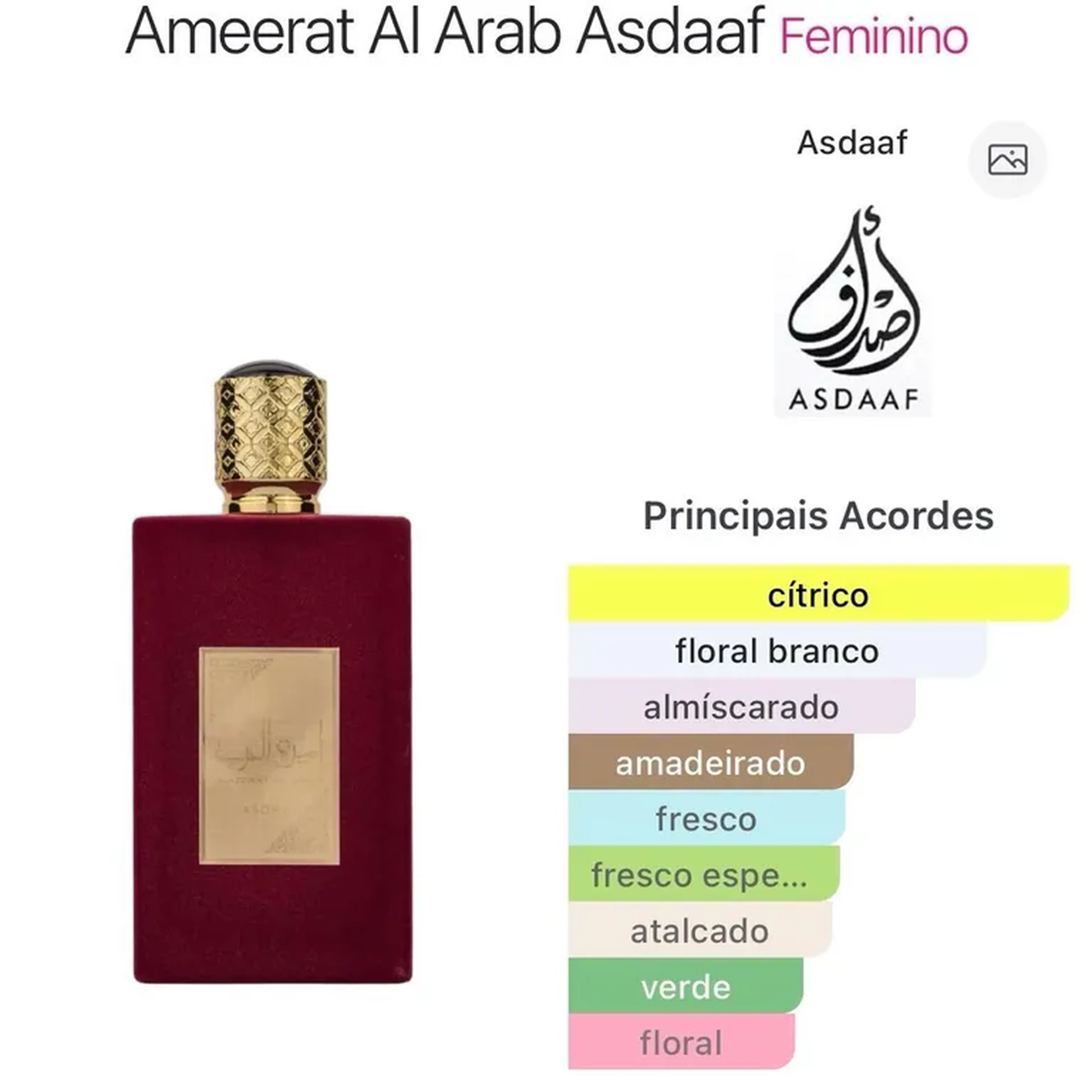 Ameerat Al Arab Asdaaf - 100ML imagem