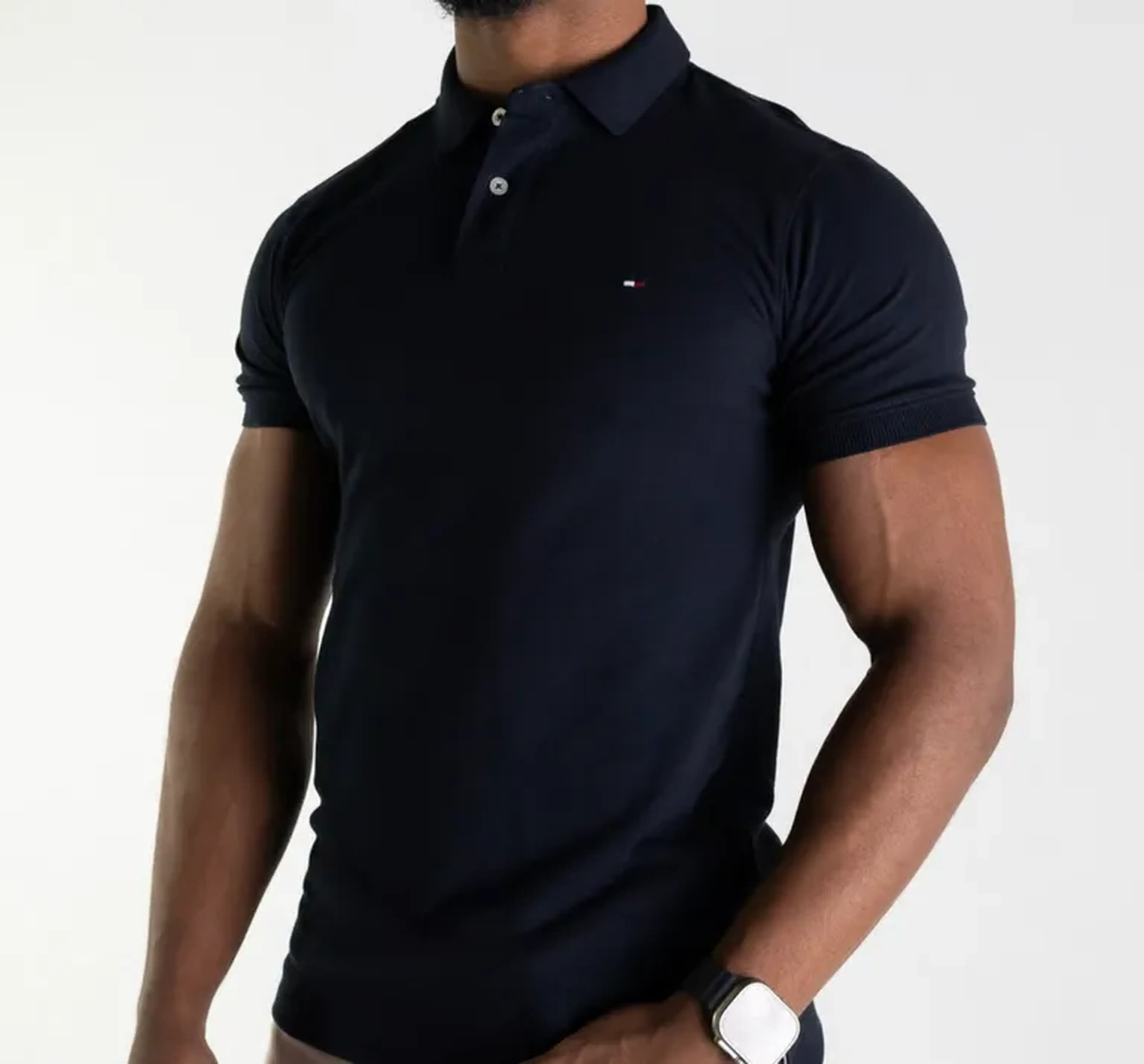 Camisa Polo Azul Marinho Tommy Hilfiger imagem