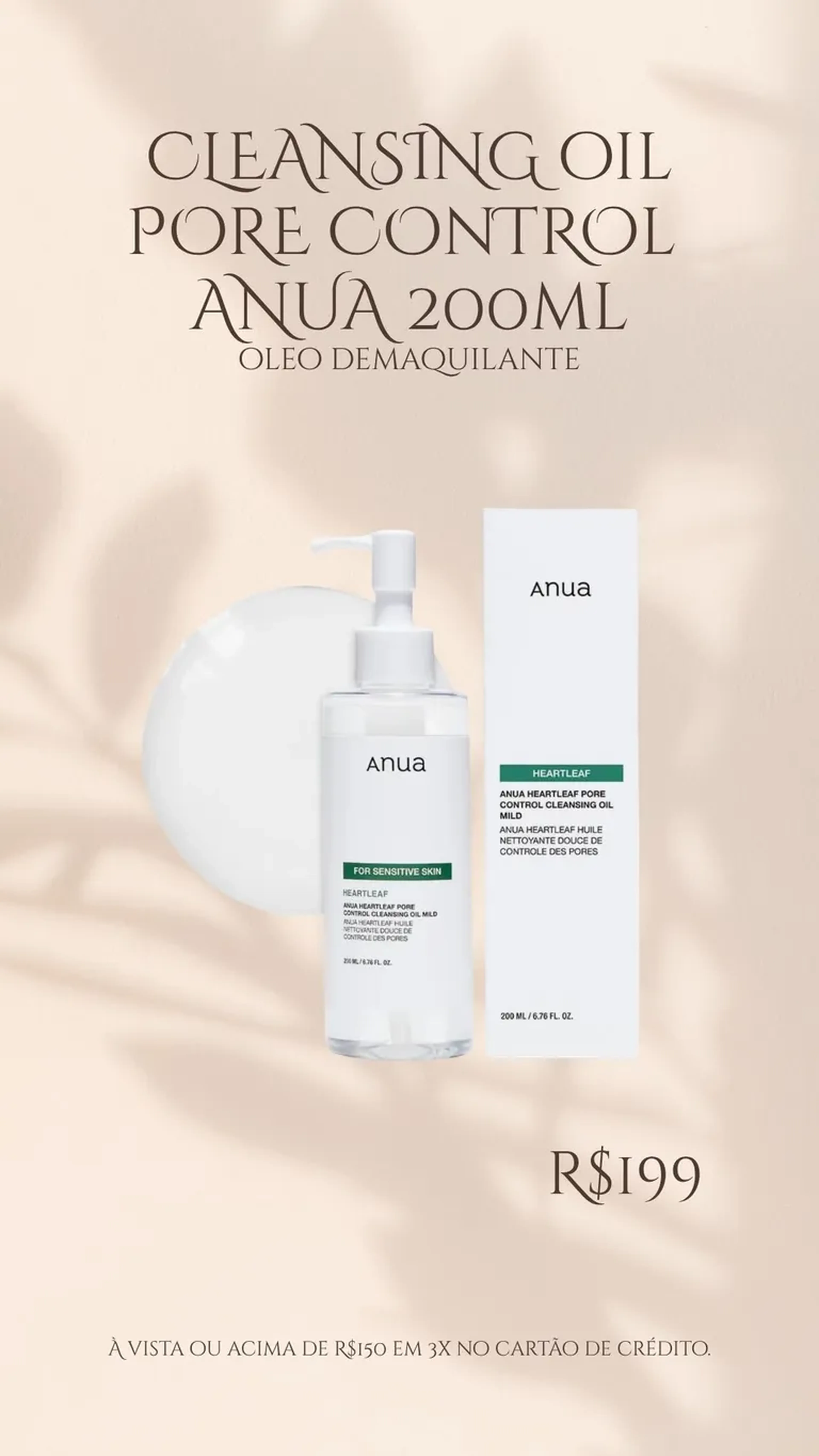 Óleo de Limpeza Anua 200ml imagem