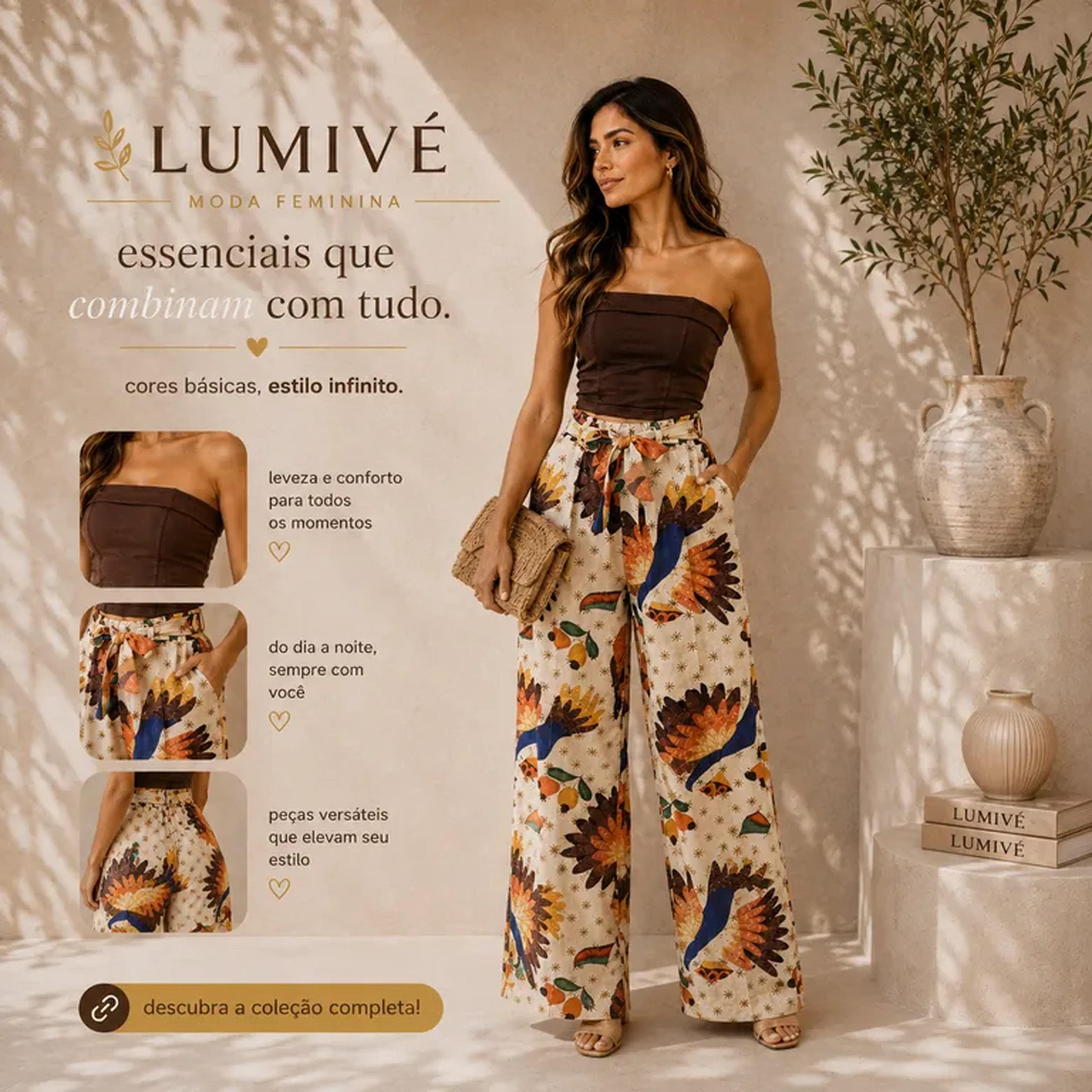 Calça Pantalona Flor do Brasil imagem