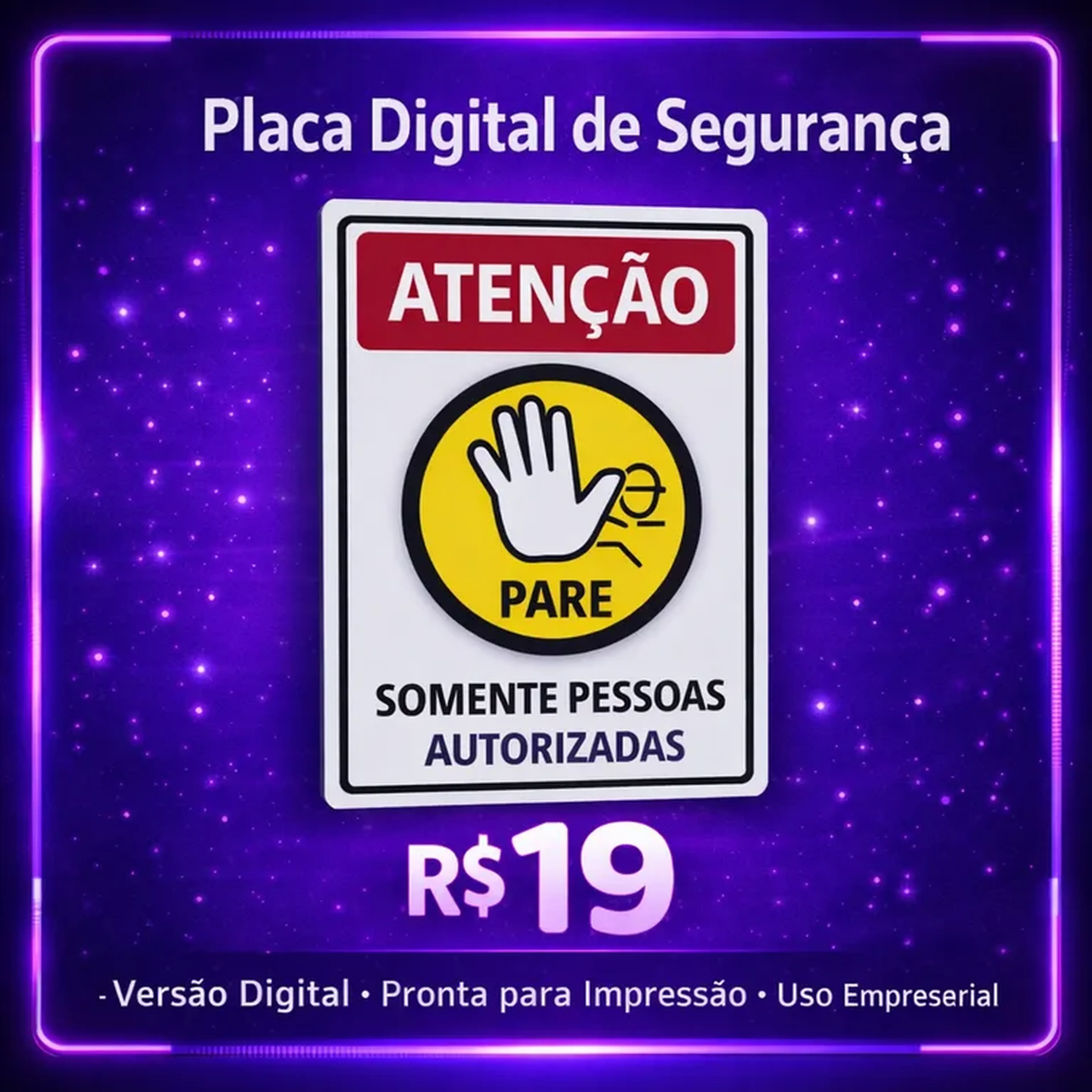 Placa Digital PARE - Pessoas Autorizadas imagem