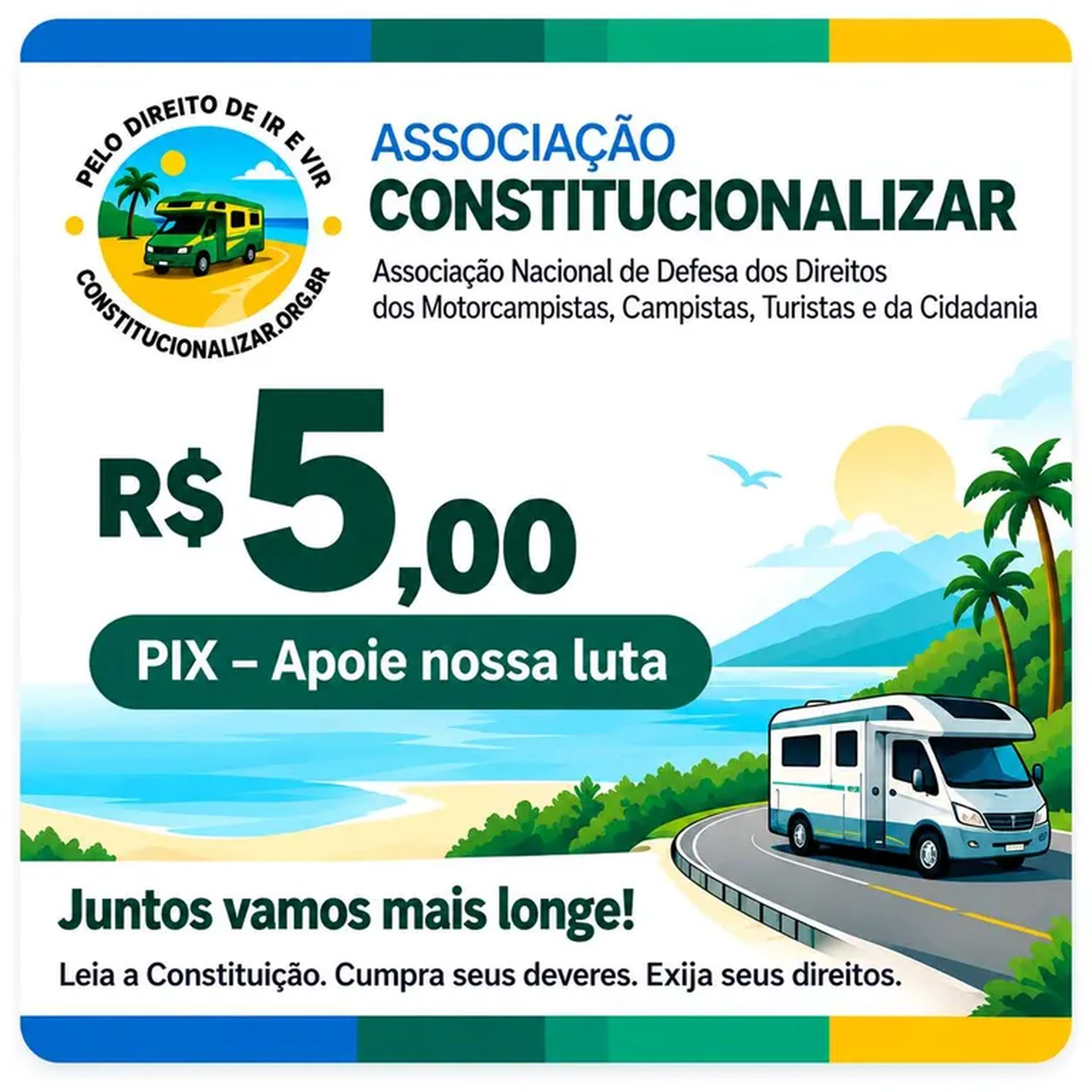 Pix 5,00 reais Associação Constitucionalizar imagem