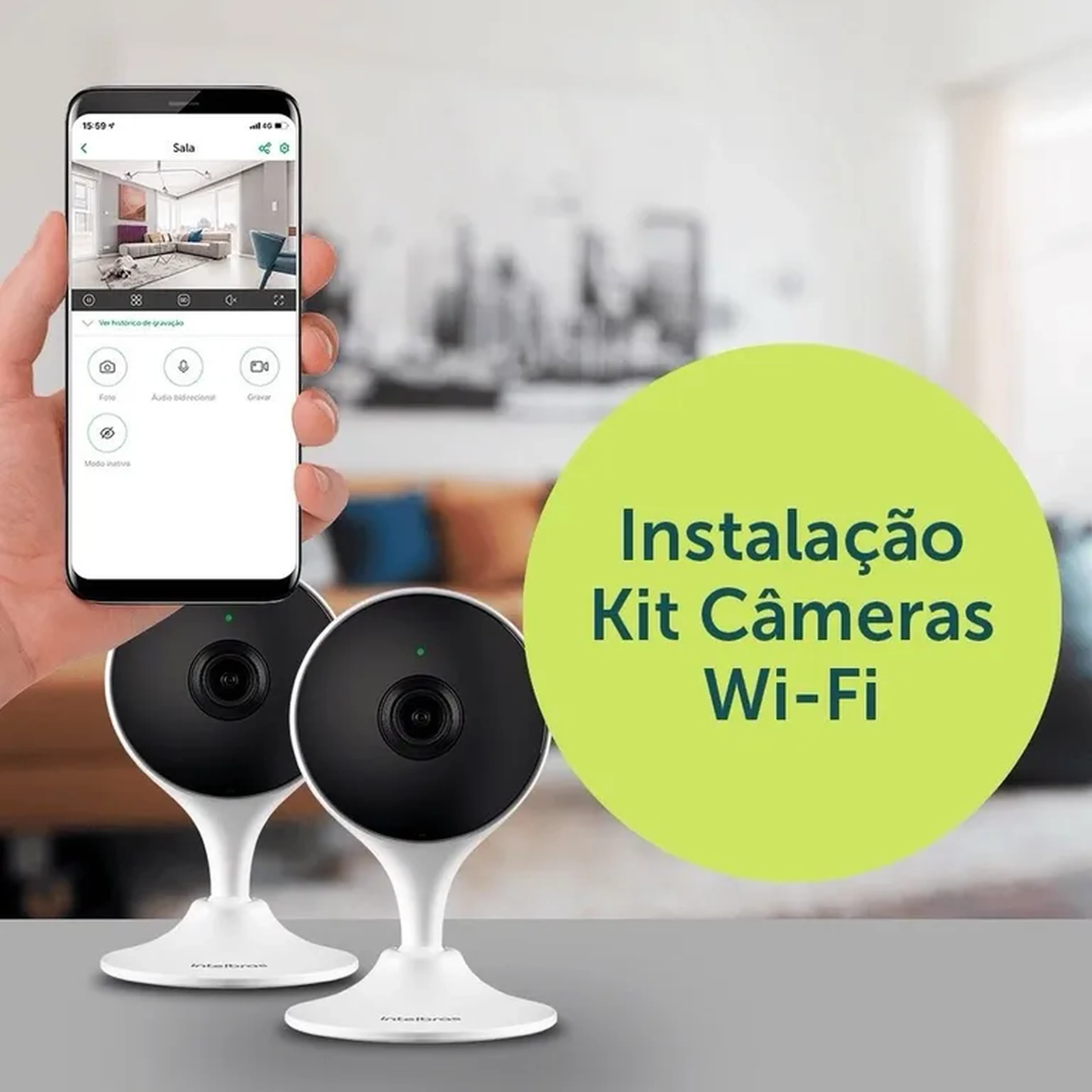 Serviço de Instalação Kit Câmera WiFi - 02 unidades imagem