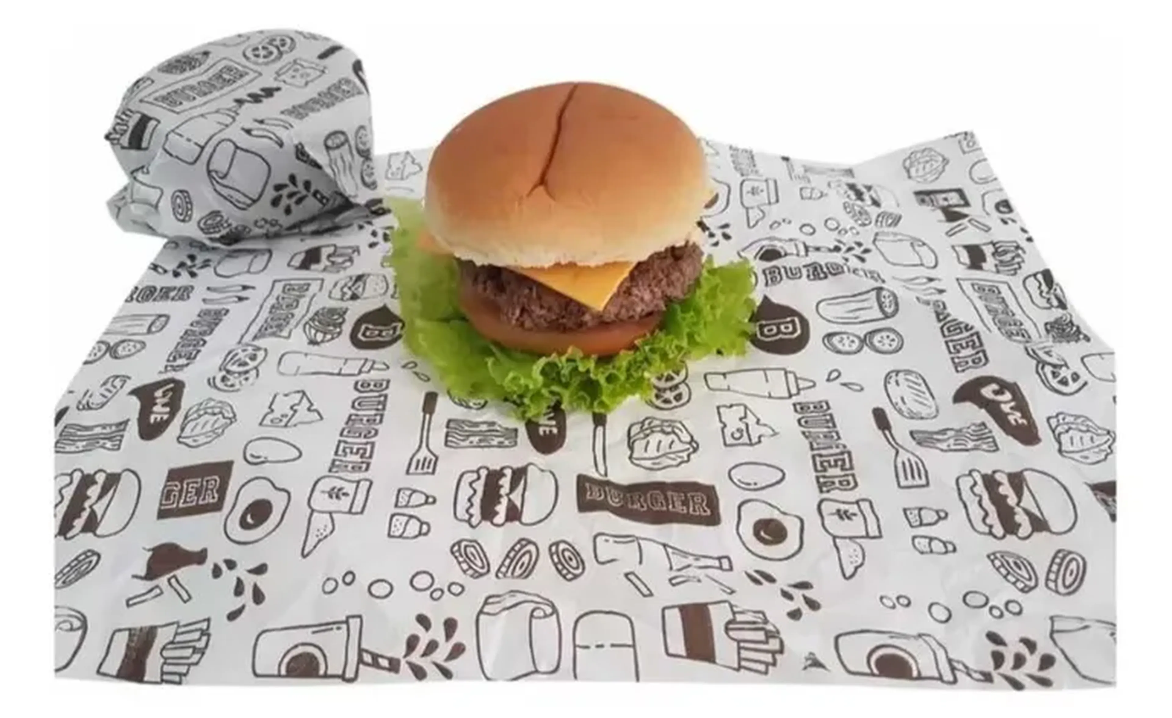 Papel Acoplado P Frios, Lanches e Hamburgueres imagem