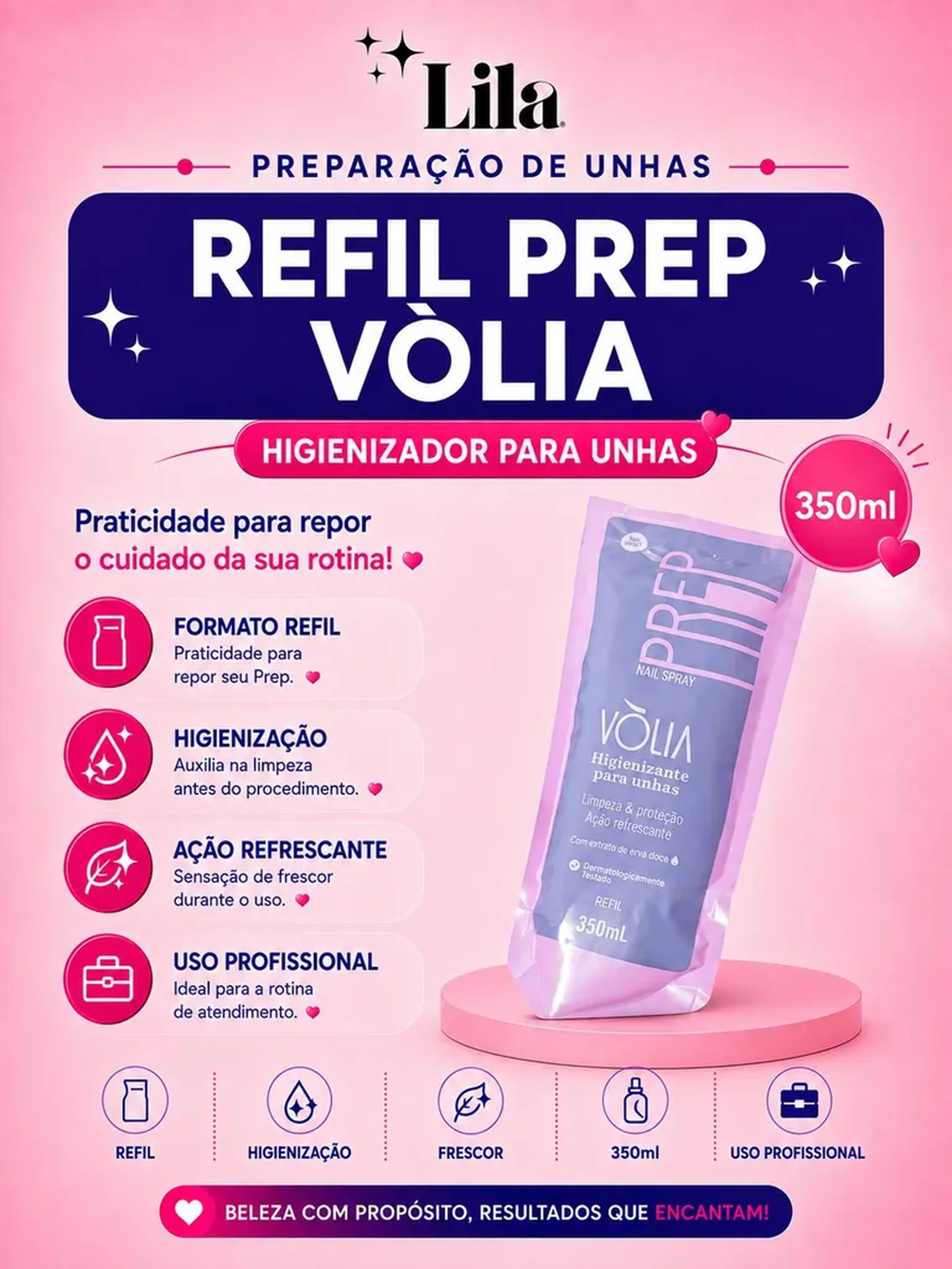 Refil Prep Vòlia - 350ml (Higienizador para Unhas) imagem