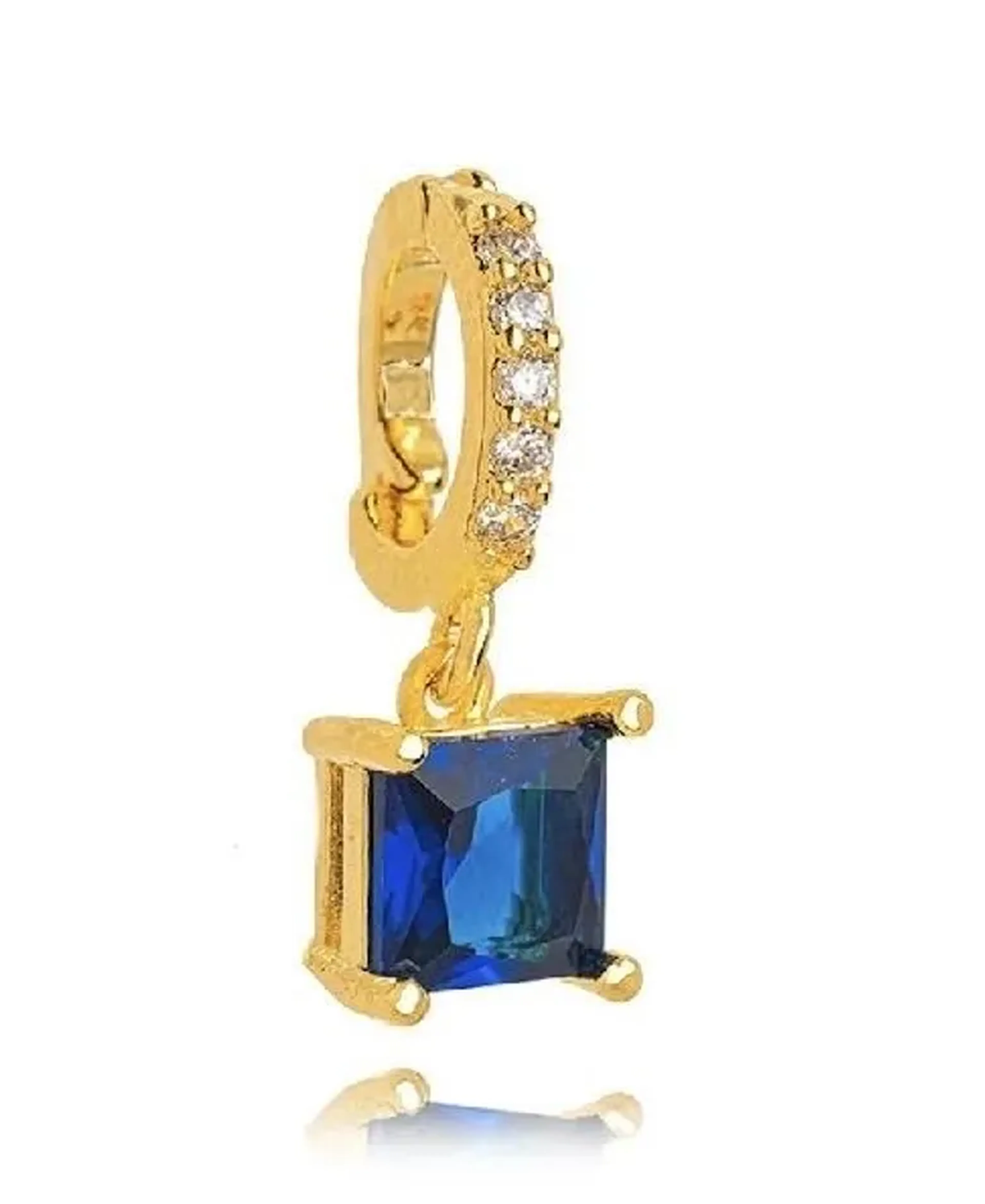 Pingente Dourado Cravejado Safira imagem