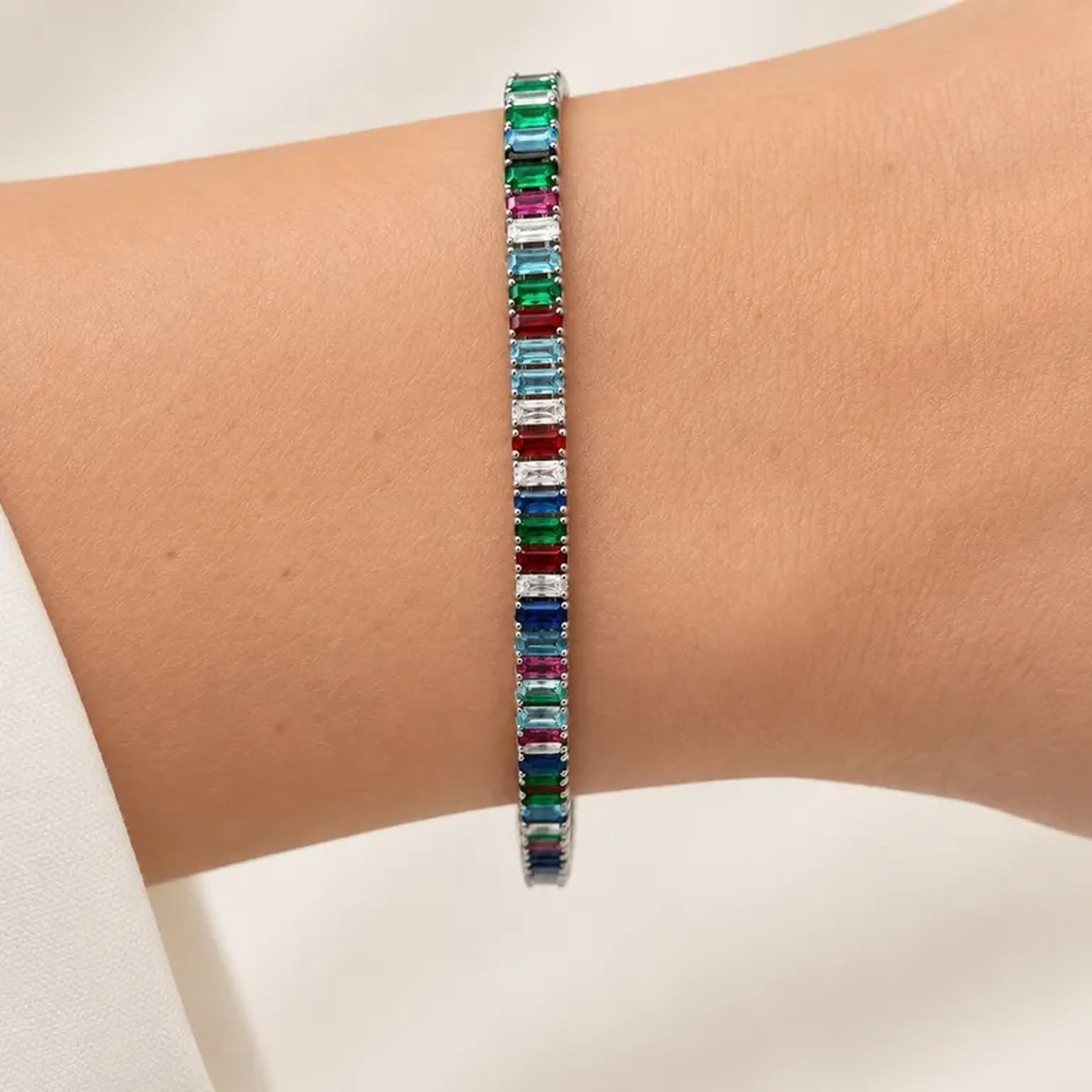 Pulseira riviera colorida - Aço inox imagem
