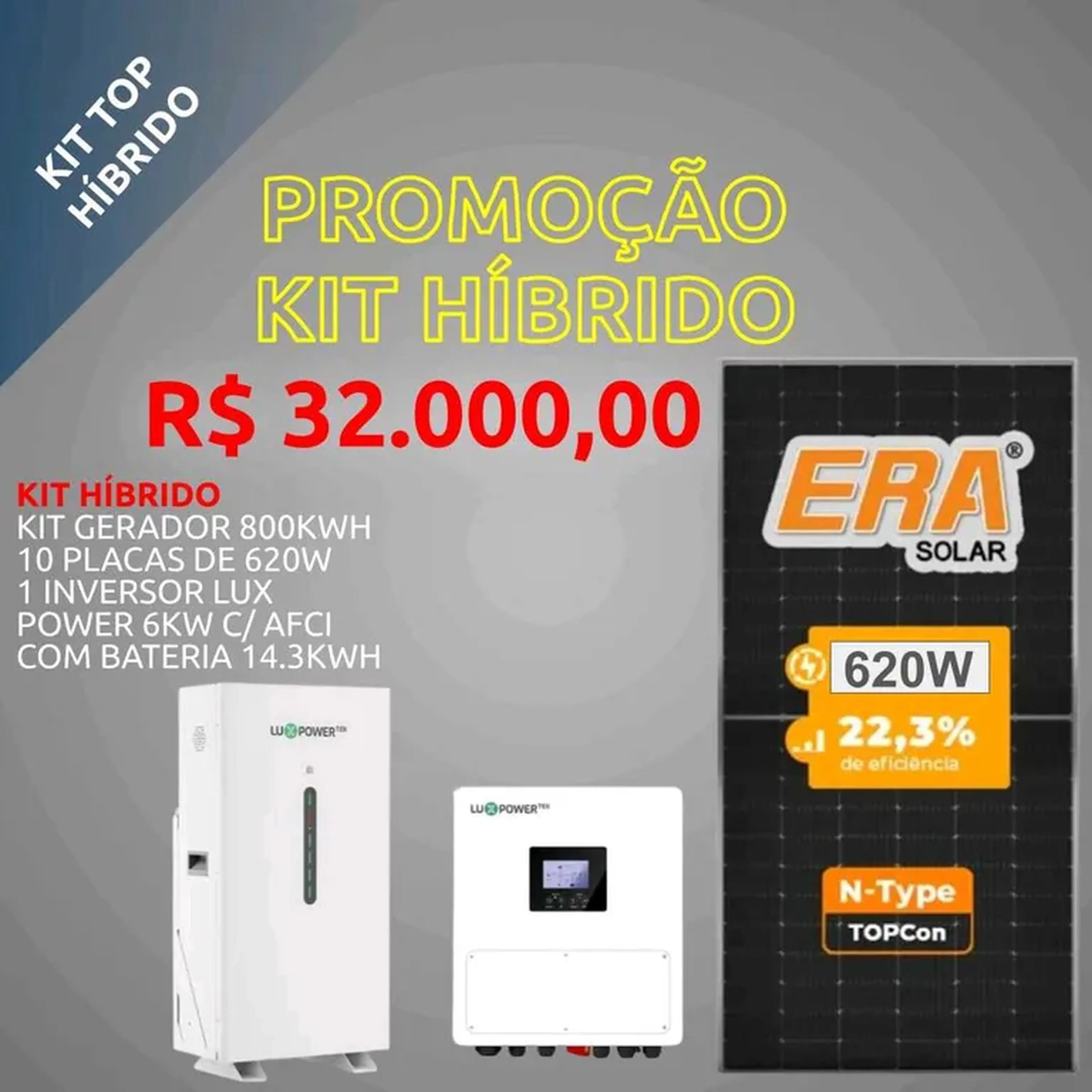 Kit híbrido Premium 6k c bateria 14k imagem