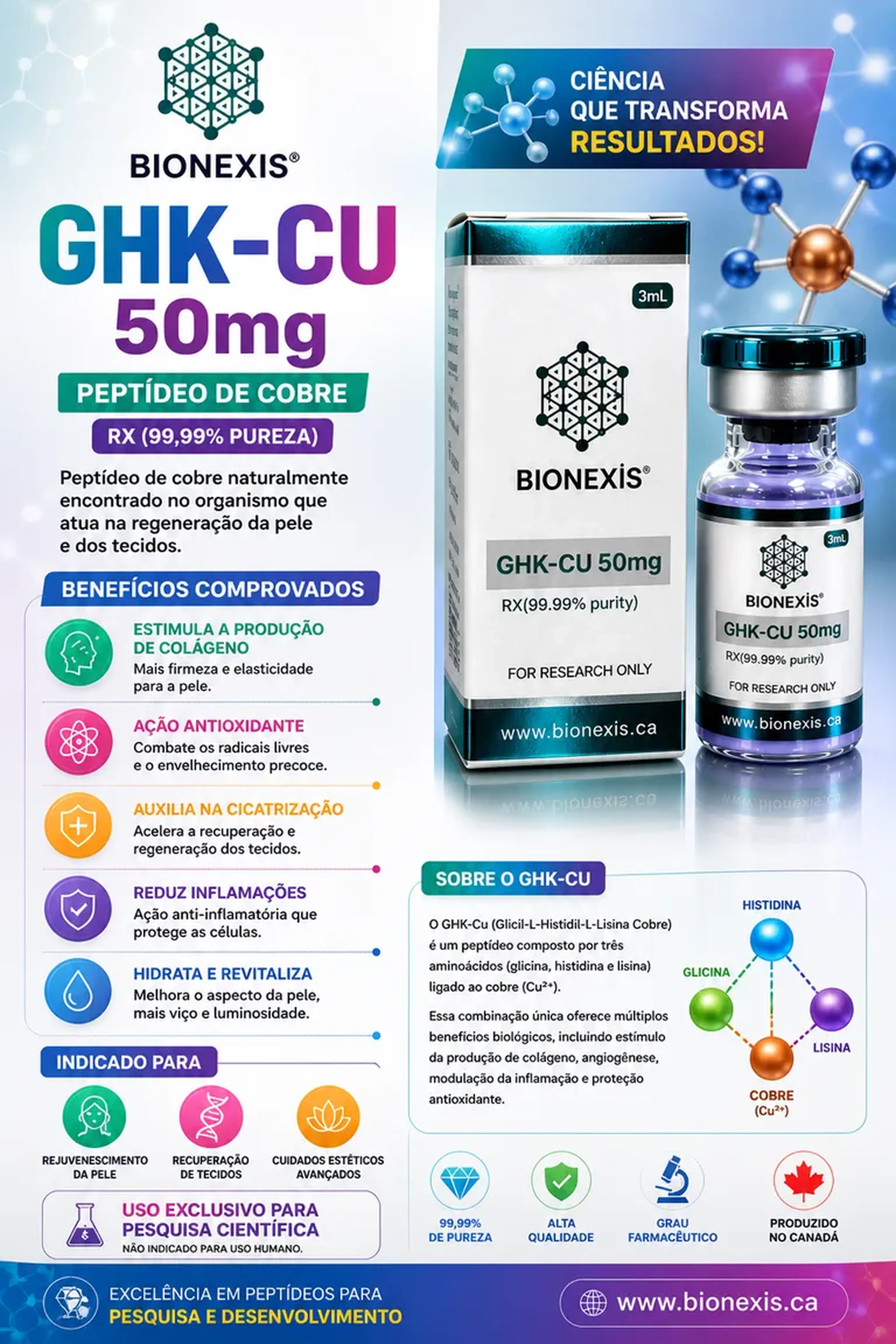 ghk-cu beneficios The glycyl-l-histidyl-l-lysine-Cu2+ tripeptide complex Revitalice su rostro y Size:3 Ml Dextron