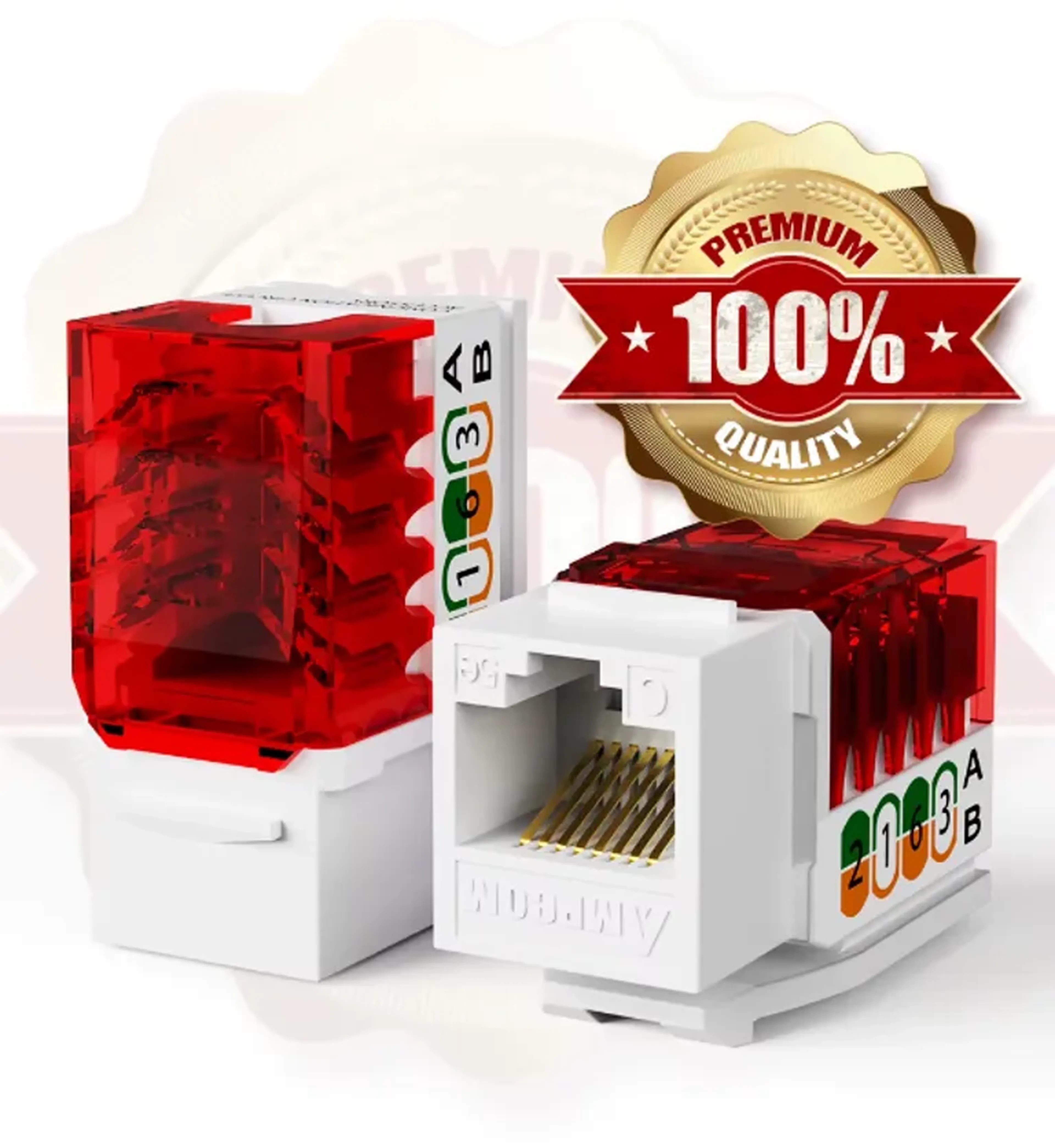 CONECTOR CAT6 RJ45 KEYSTONE JACK - 1Gbps UTP 90° 110 IDC imagem