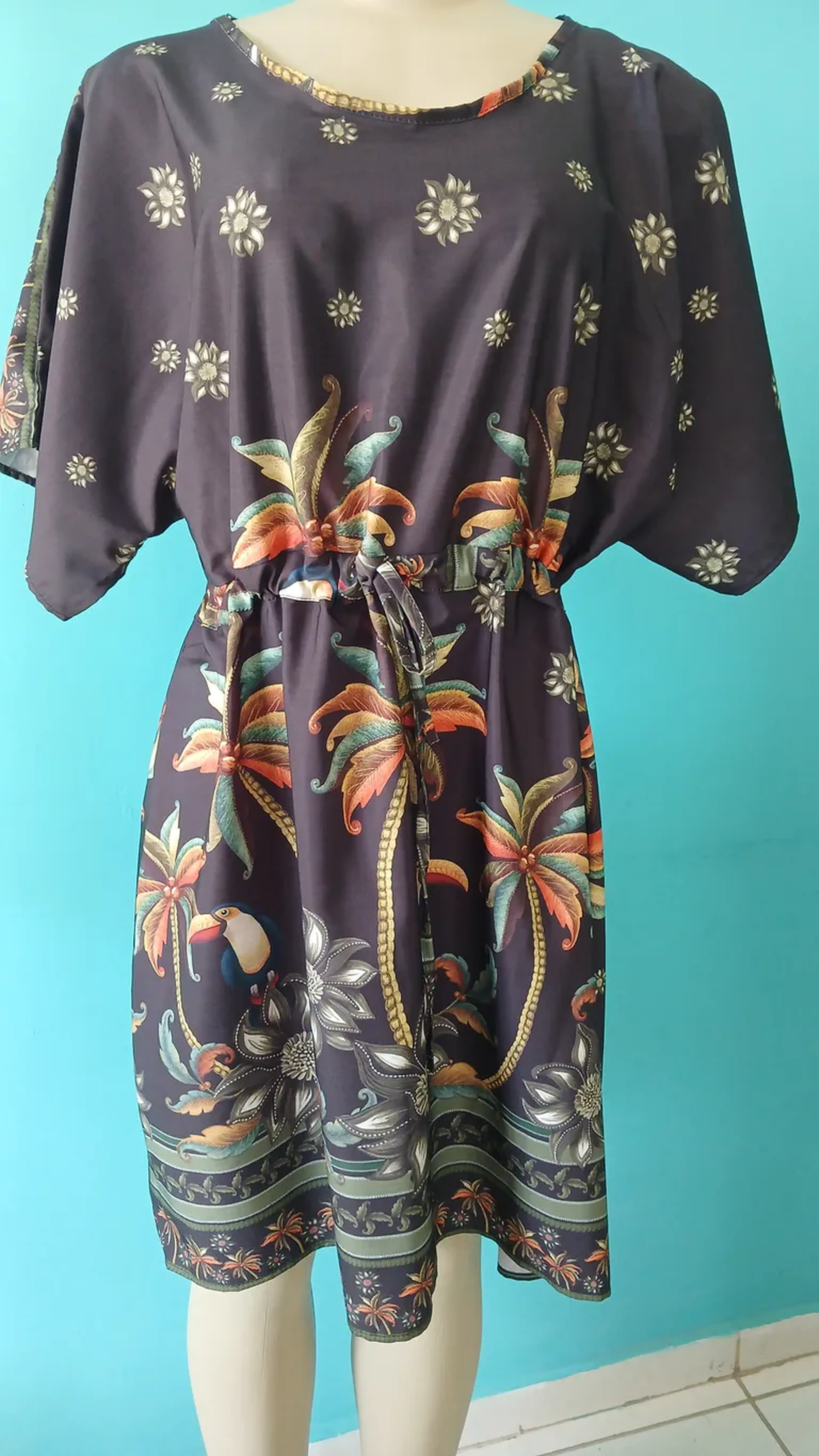 Vestido Tropical Estampa imagem