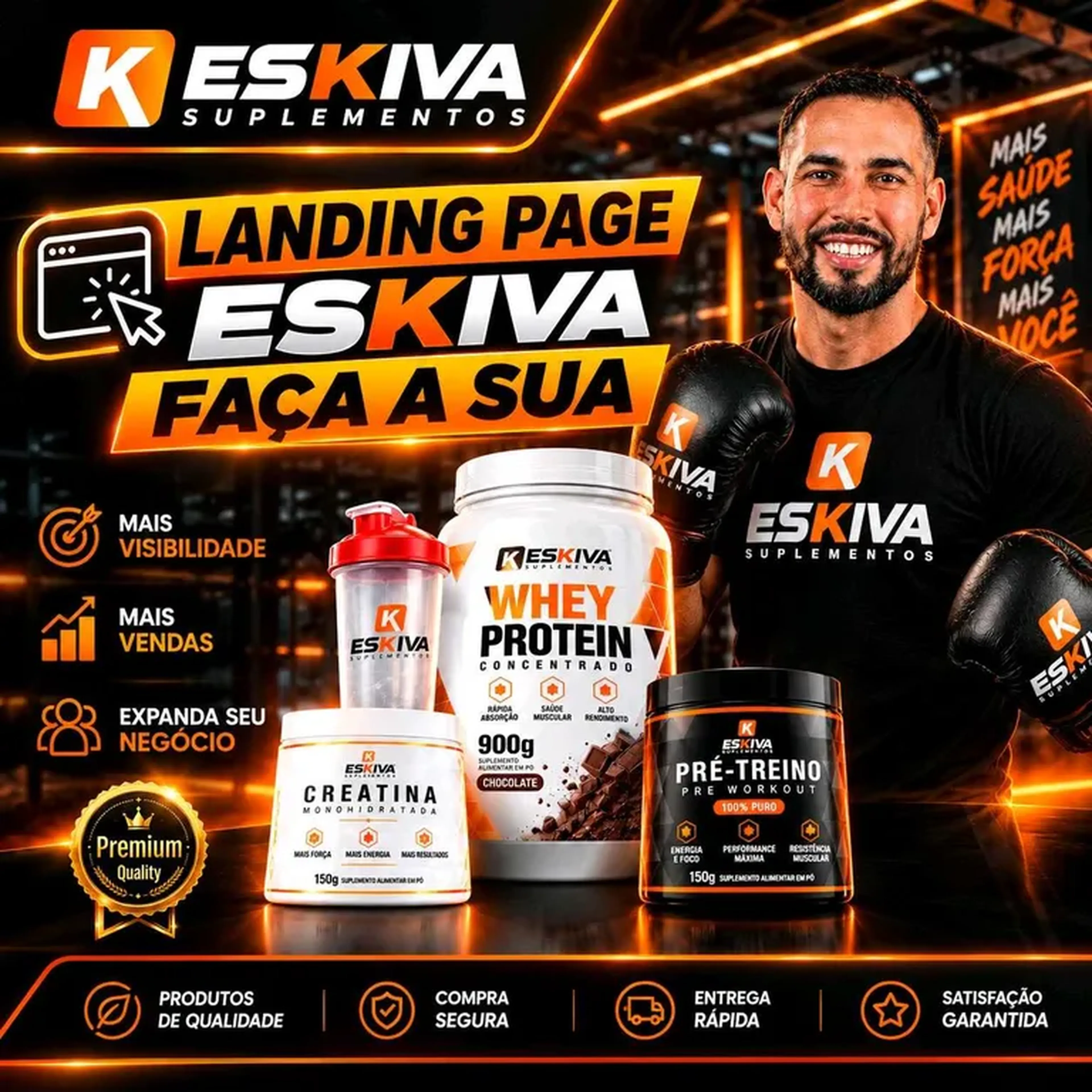 LANDING PAGES ESKIVA SUPLEMENTOS imagem
