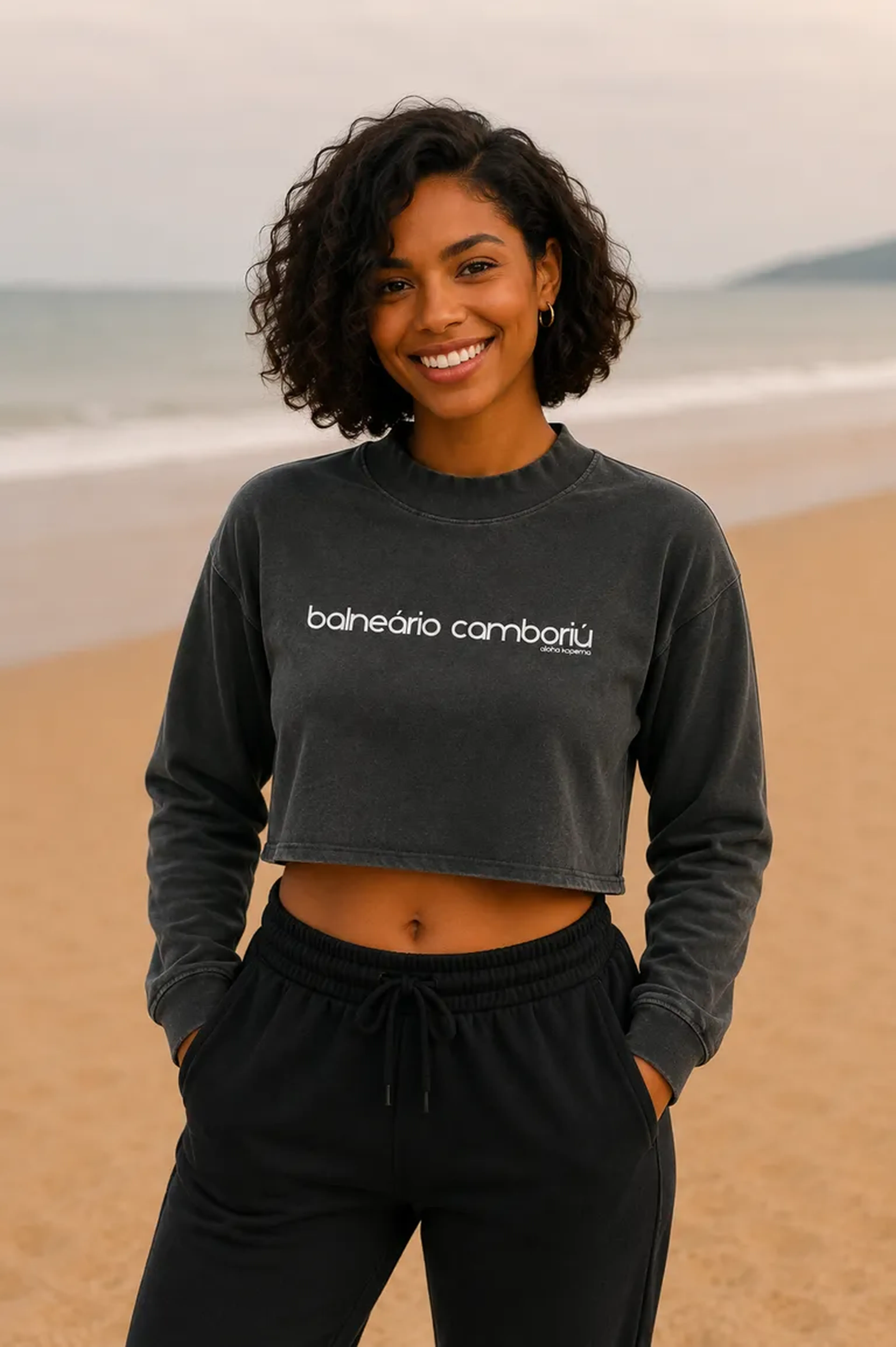 Cropped Manga Chumbo Balneário Camboriú Branco imagem