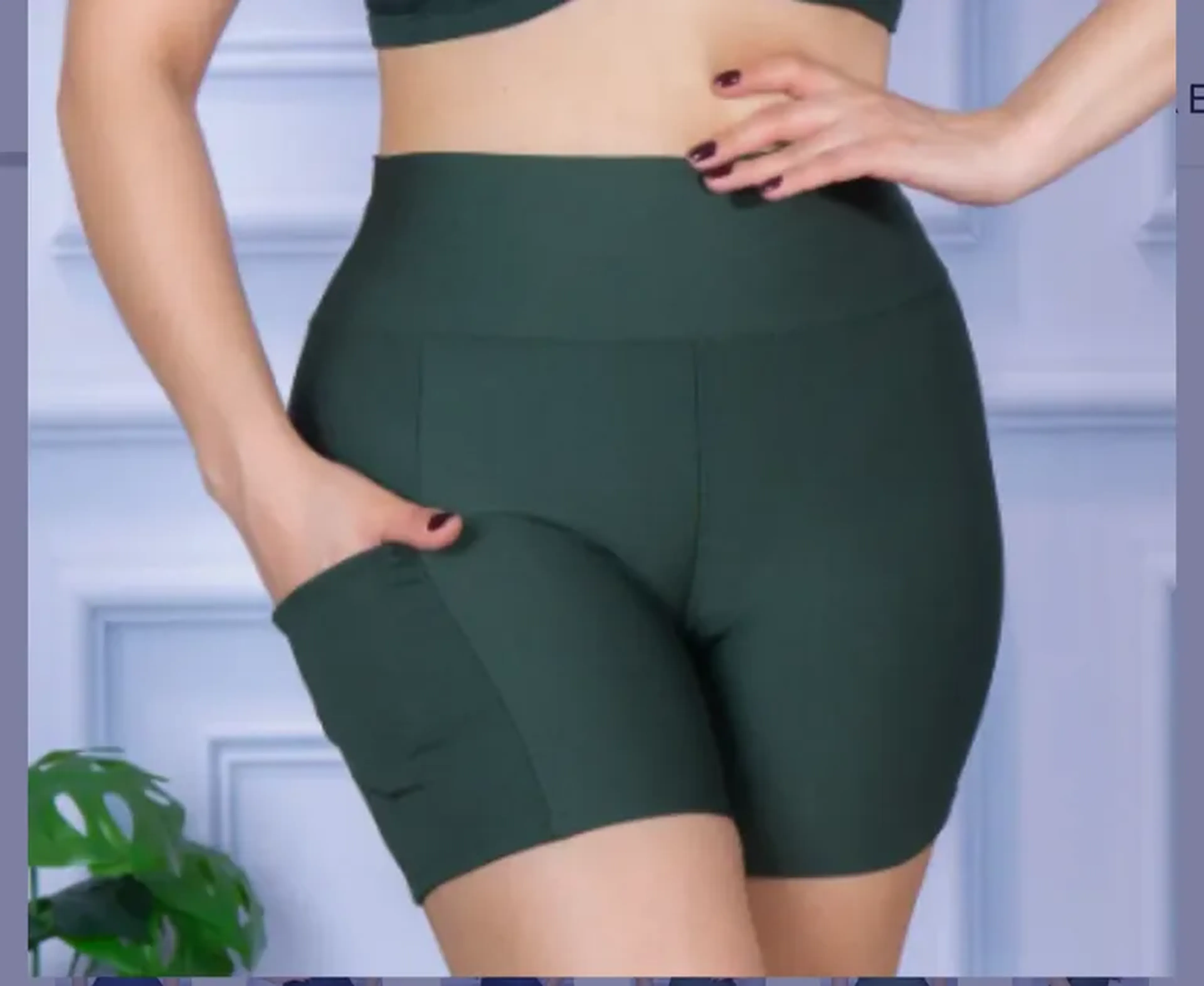 Short Suplex Treino Feminino Bolso Cintura Media Fitness imagem