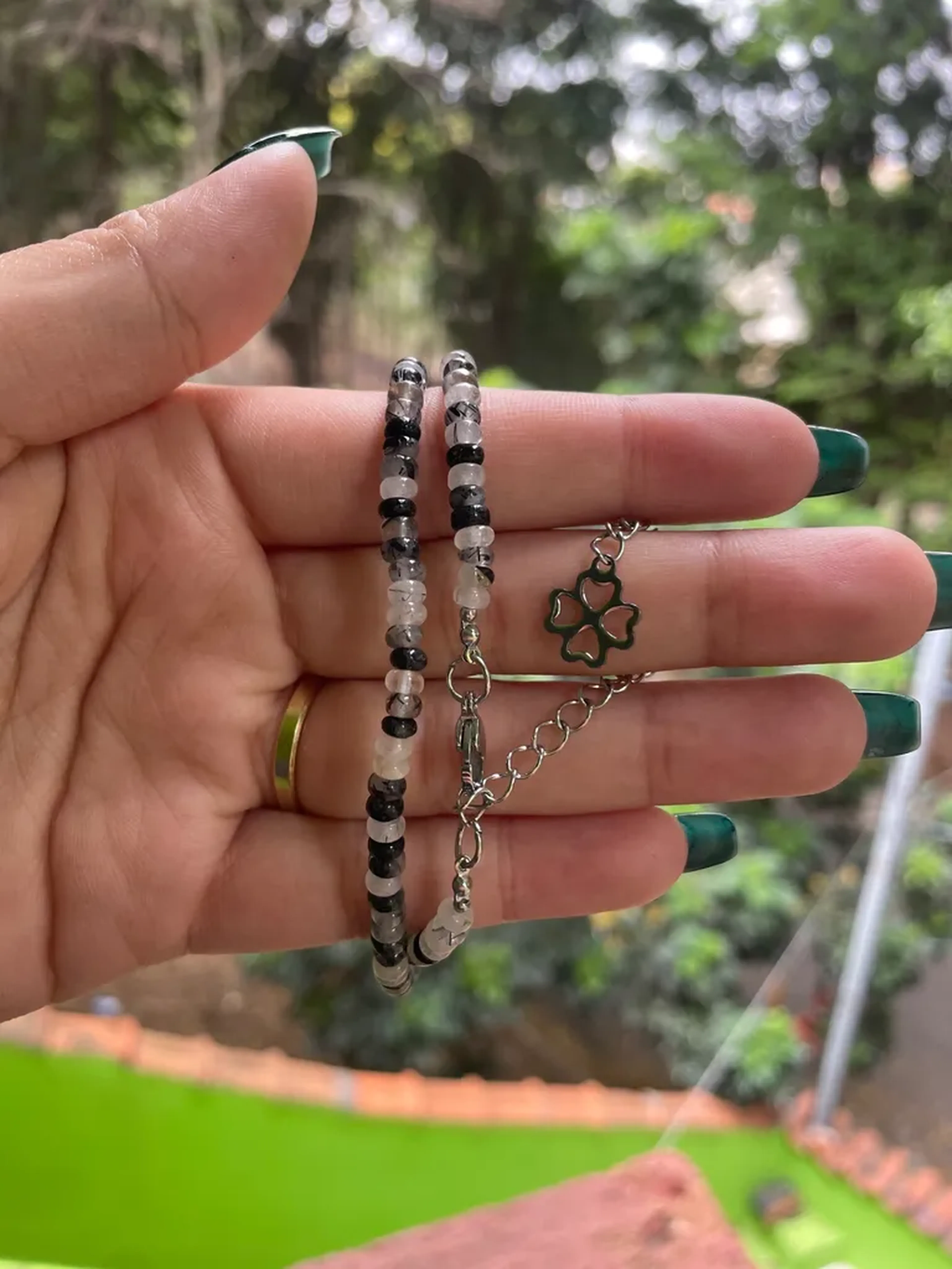 Colar Choker Turmalina com Quartzo imagem