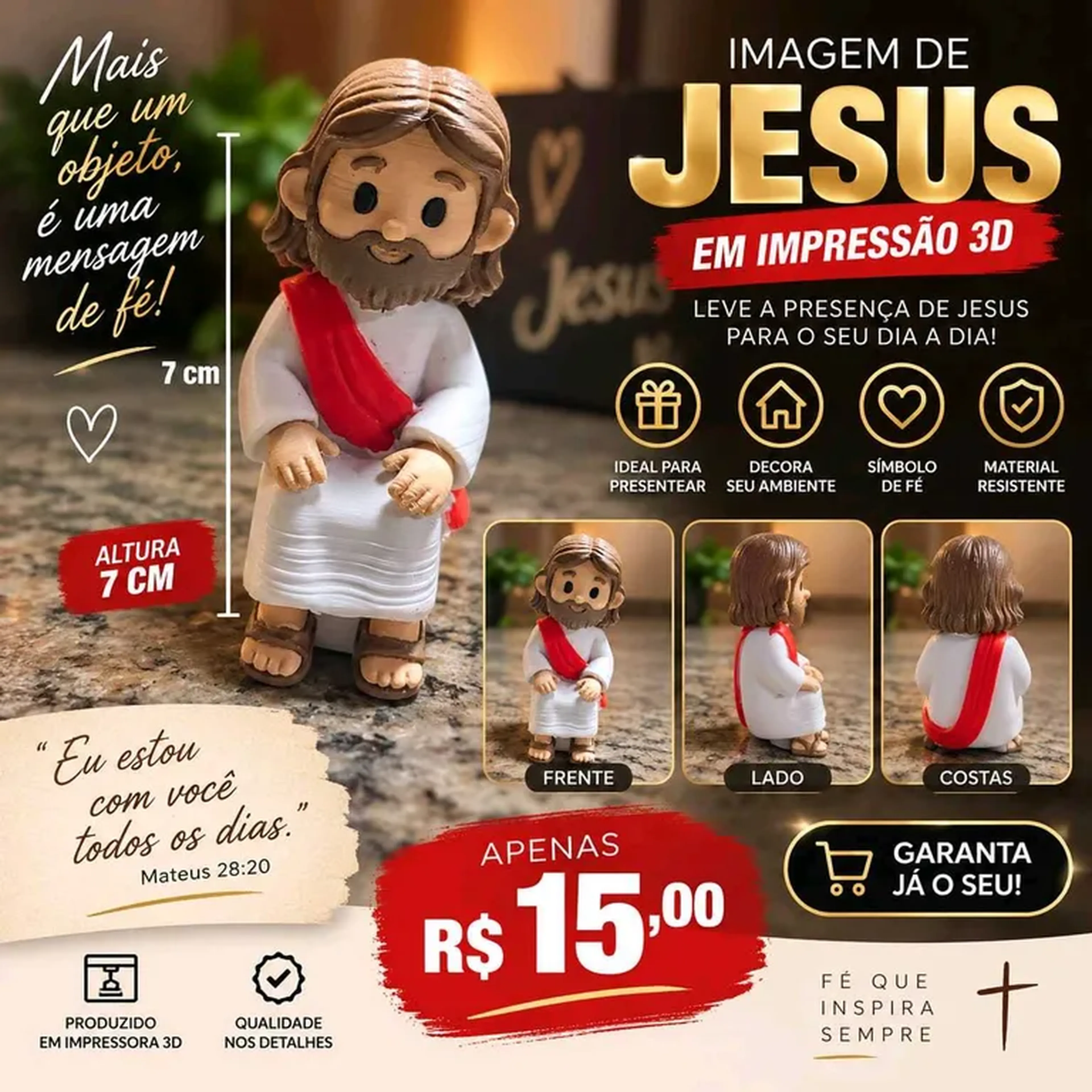 Jesus em impressão 3D imagem