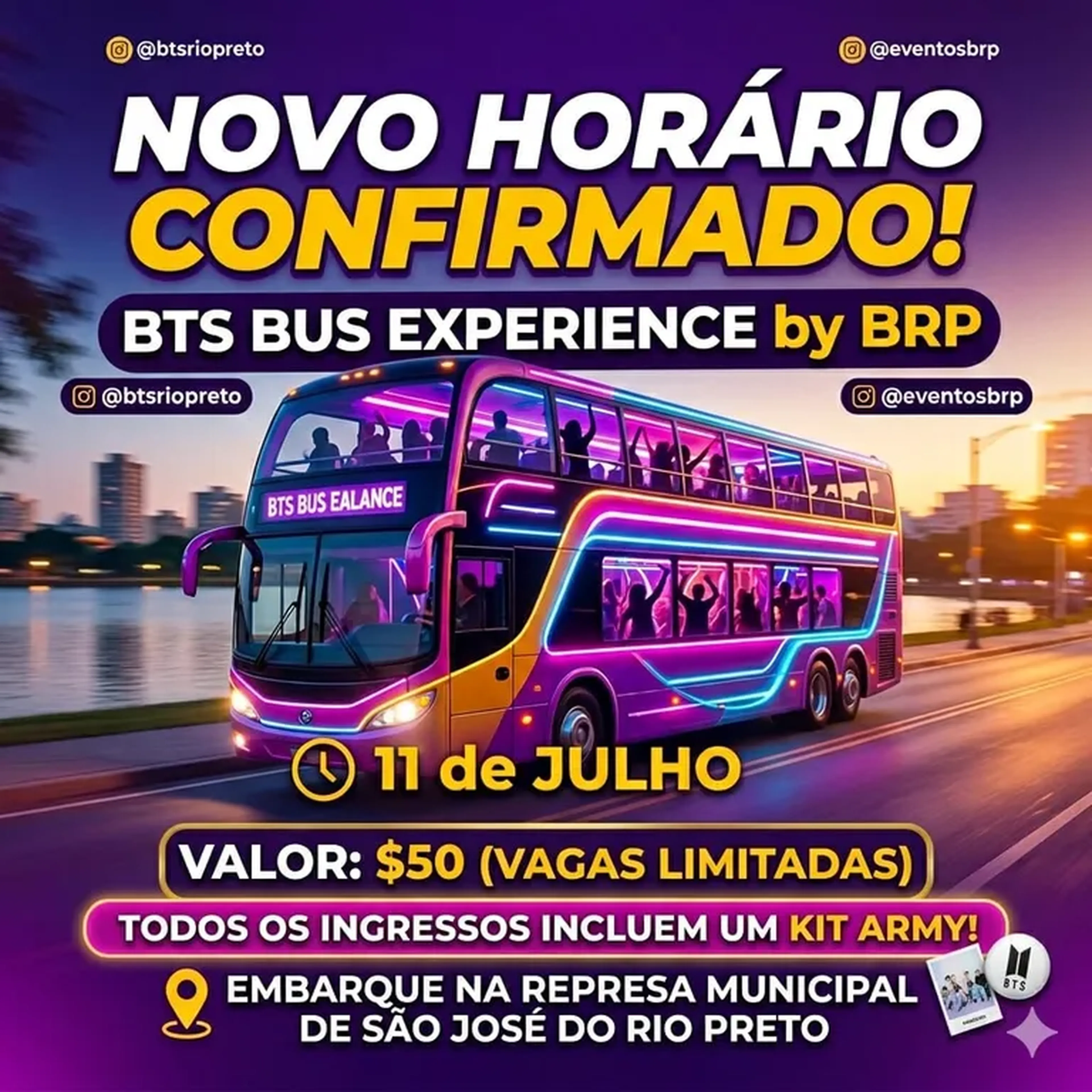 Bts bus experience by brp • Novo horário • imagem