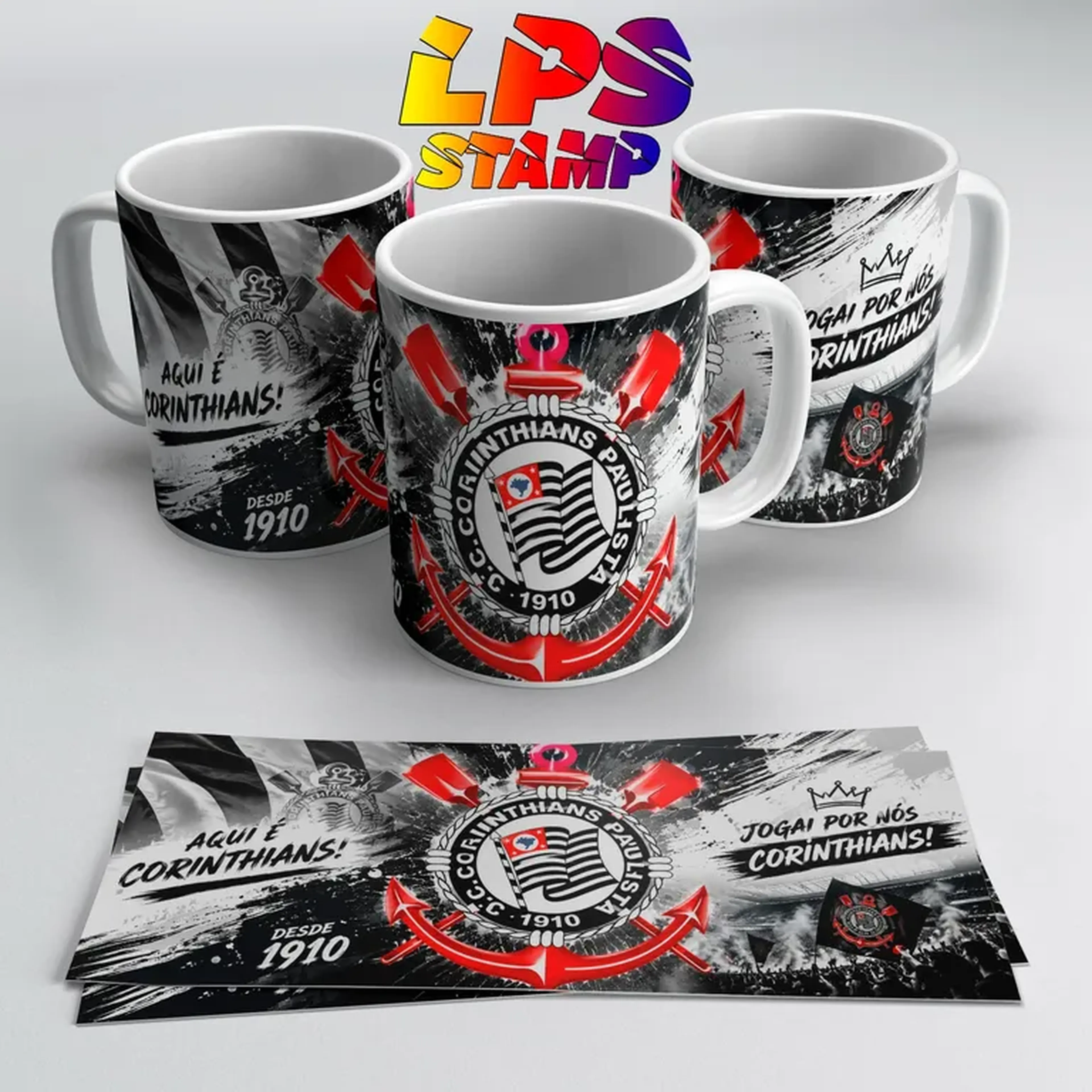 Arte exclusiva para caneca do Timão pronta para sublimação imagem