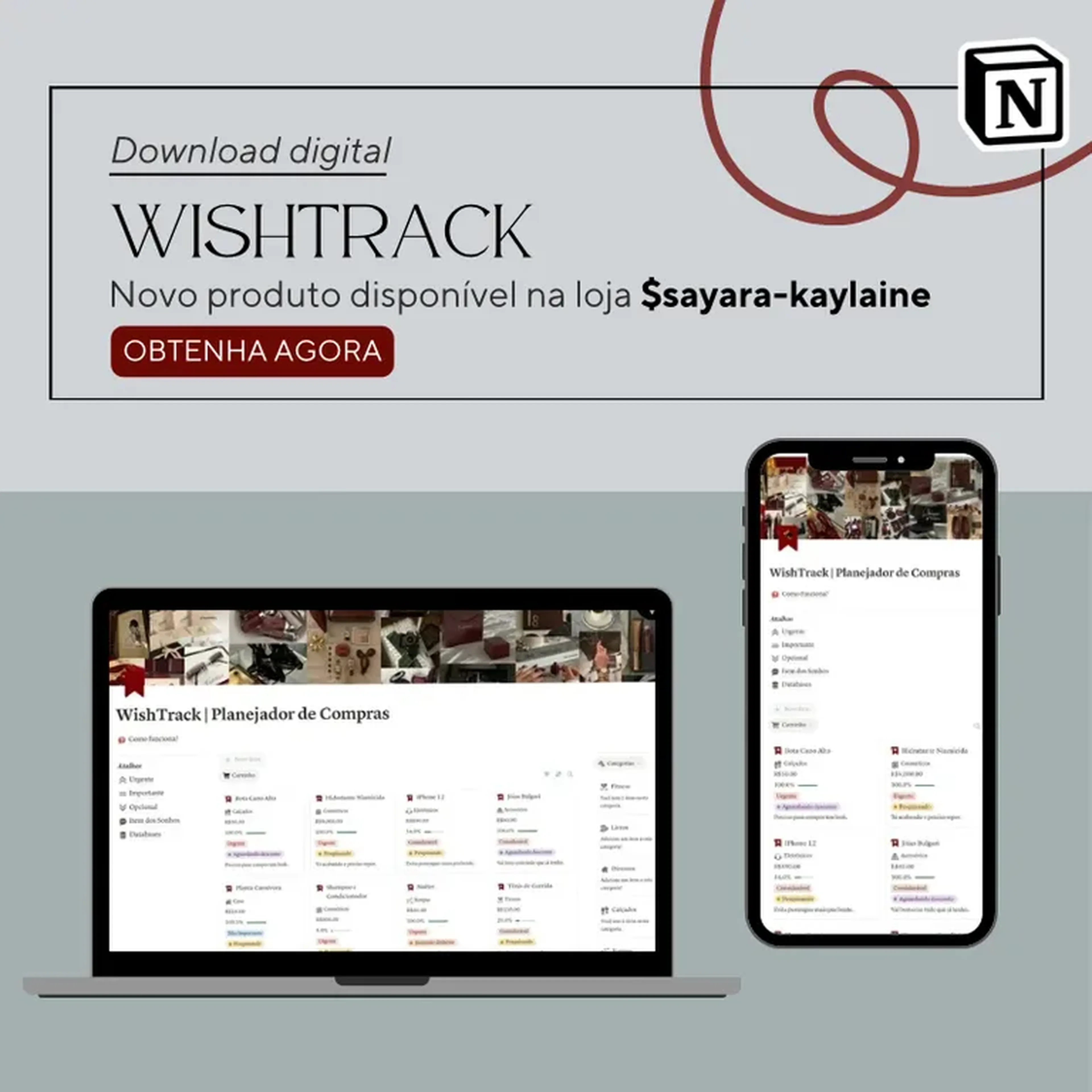 Template Notion: WishTrack imagem