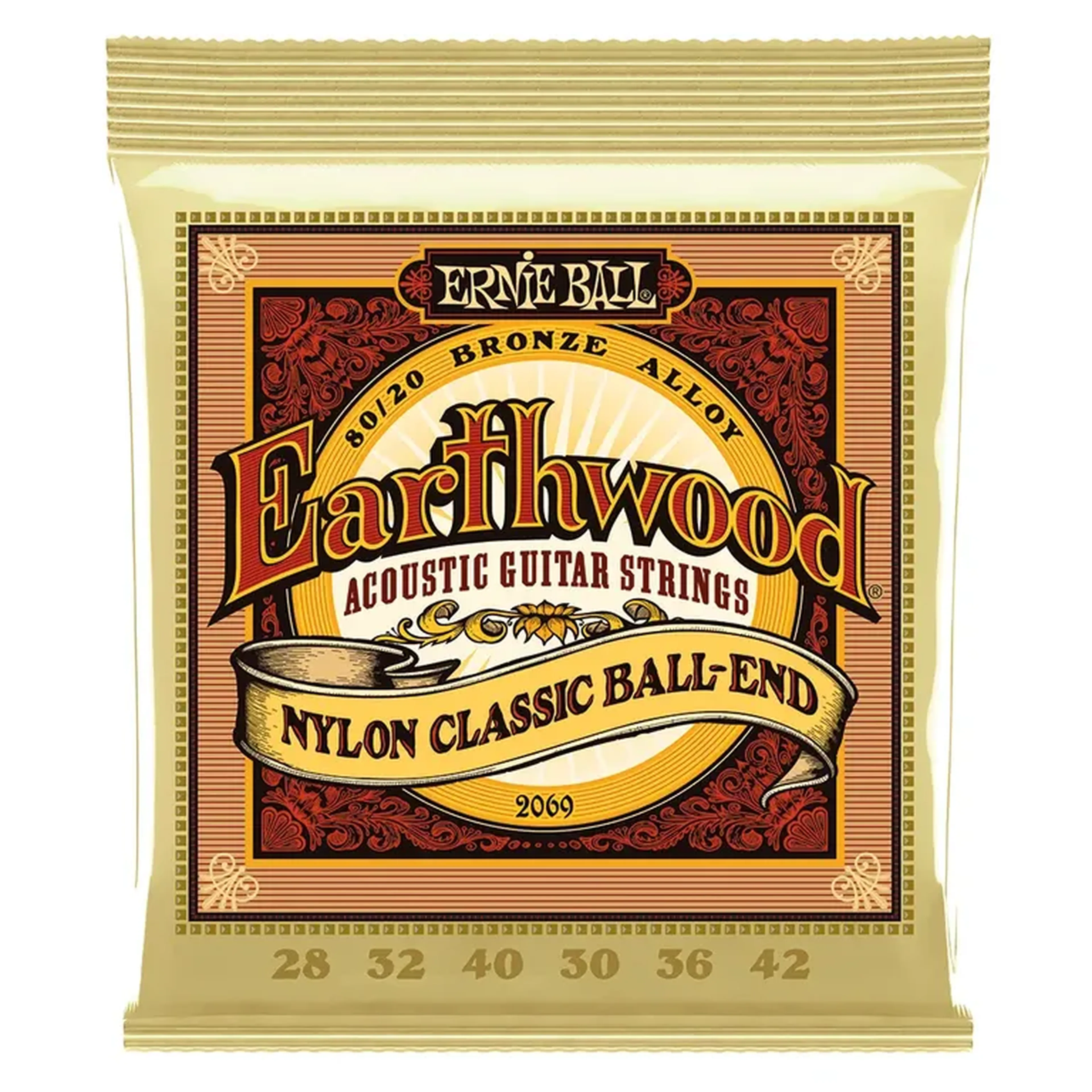 Corda Ernie Ball Violão Nylon Earthwood 80 20 imagem