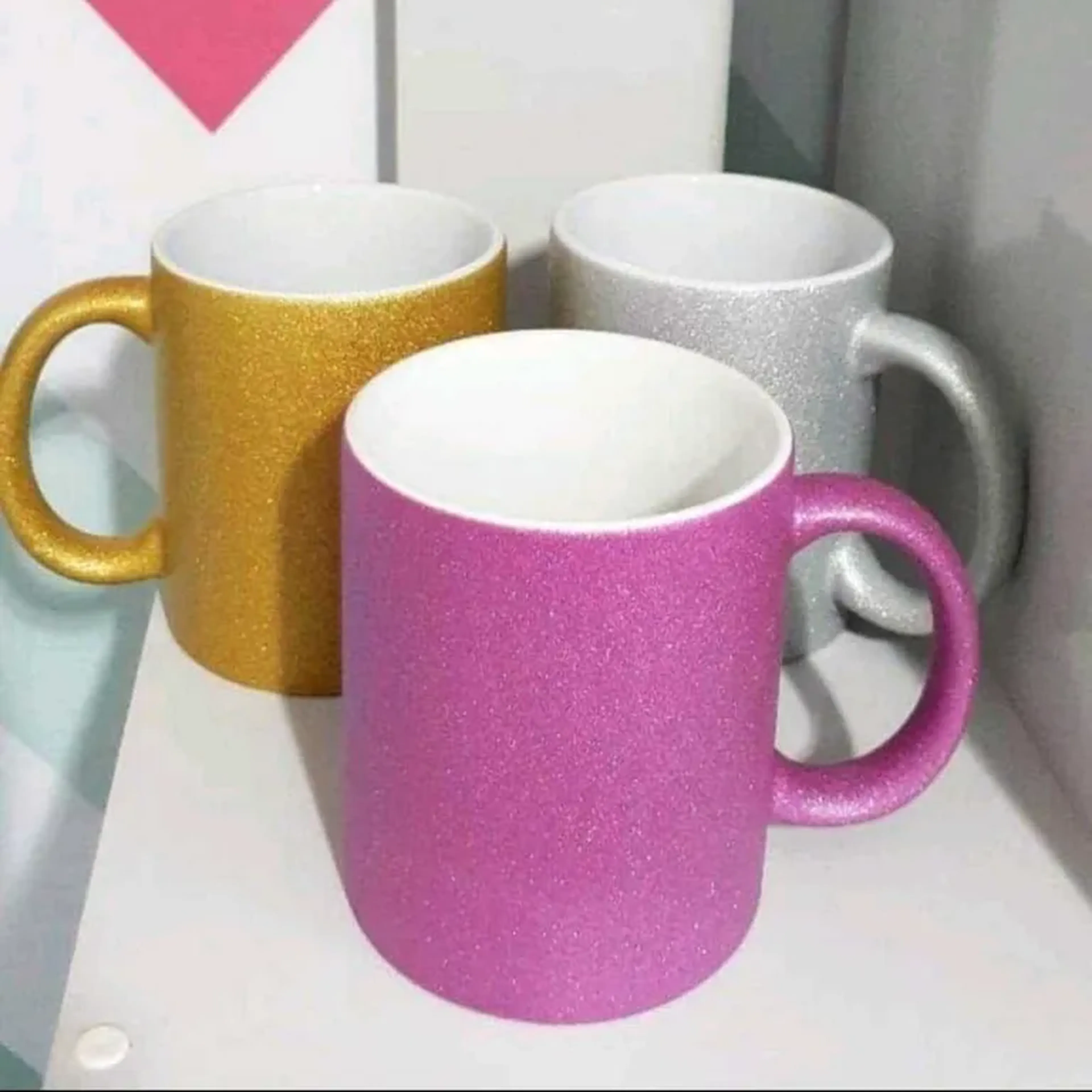 Caneca porcelana glitter imagem