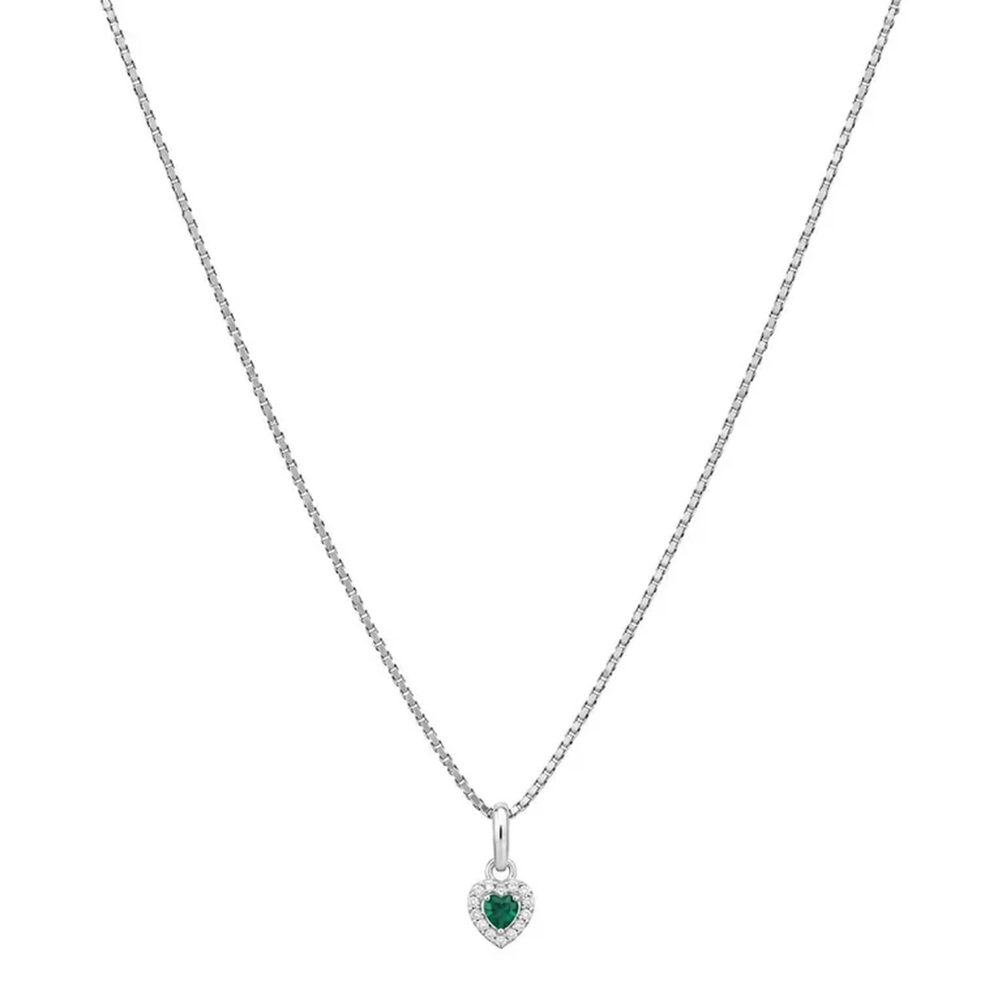 colar com pingente Swarovski verde 45cm imagem