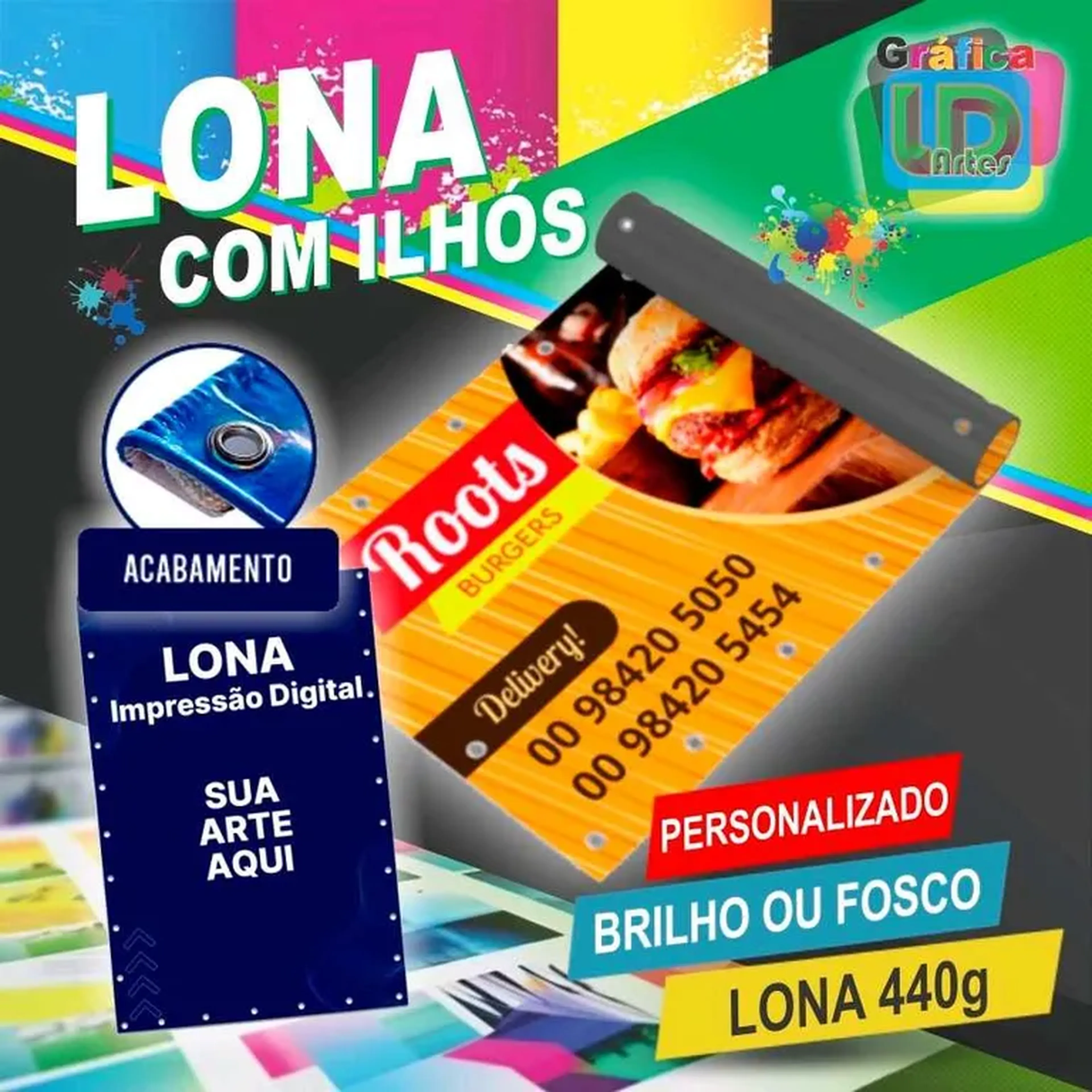 Lona com ilhós imagem