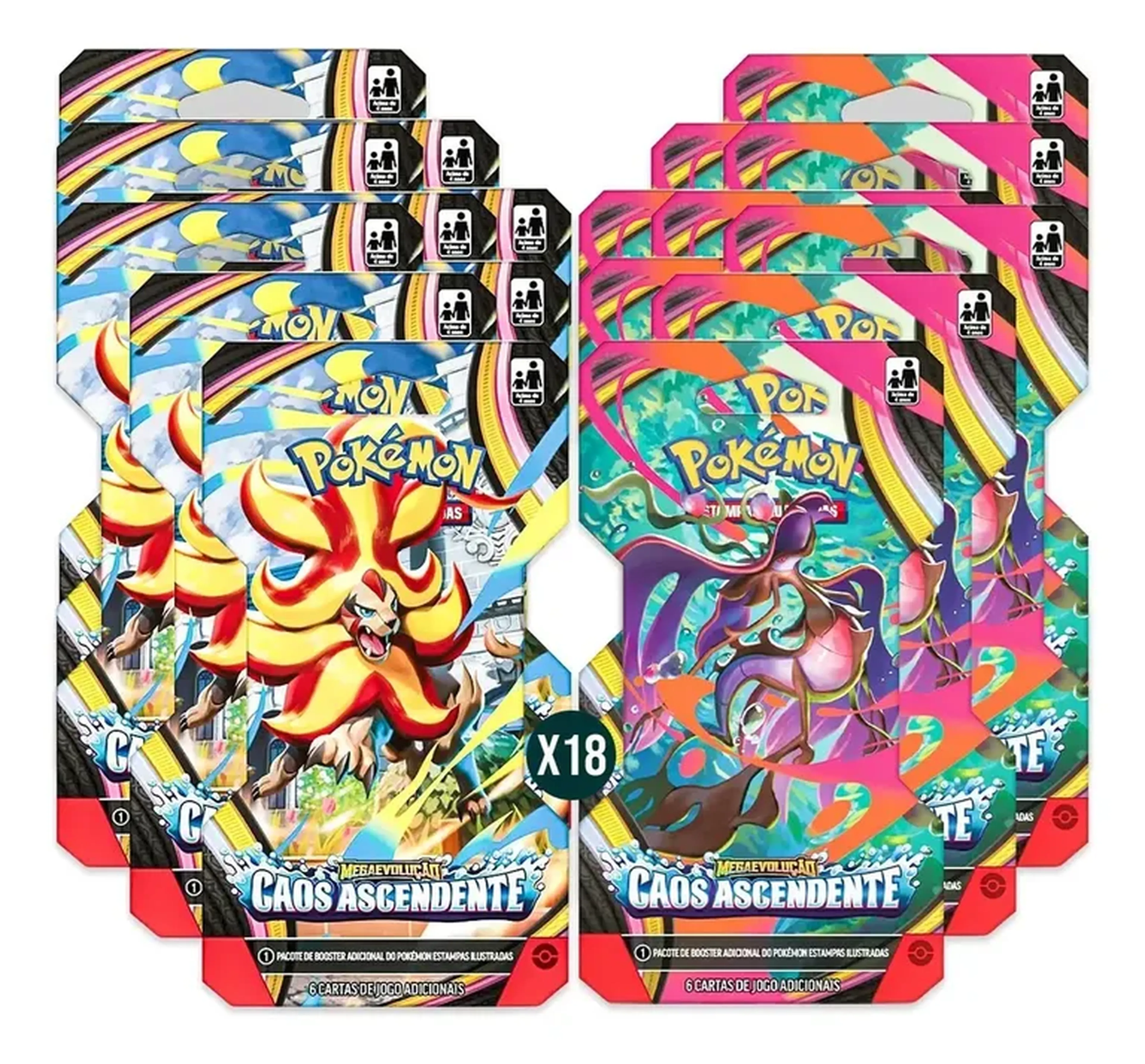 18x Blister Unitário Pokémon ME04 Caos Ascendente imagem