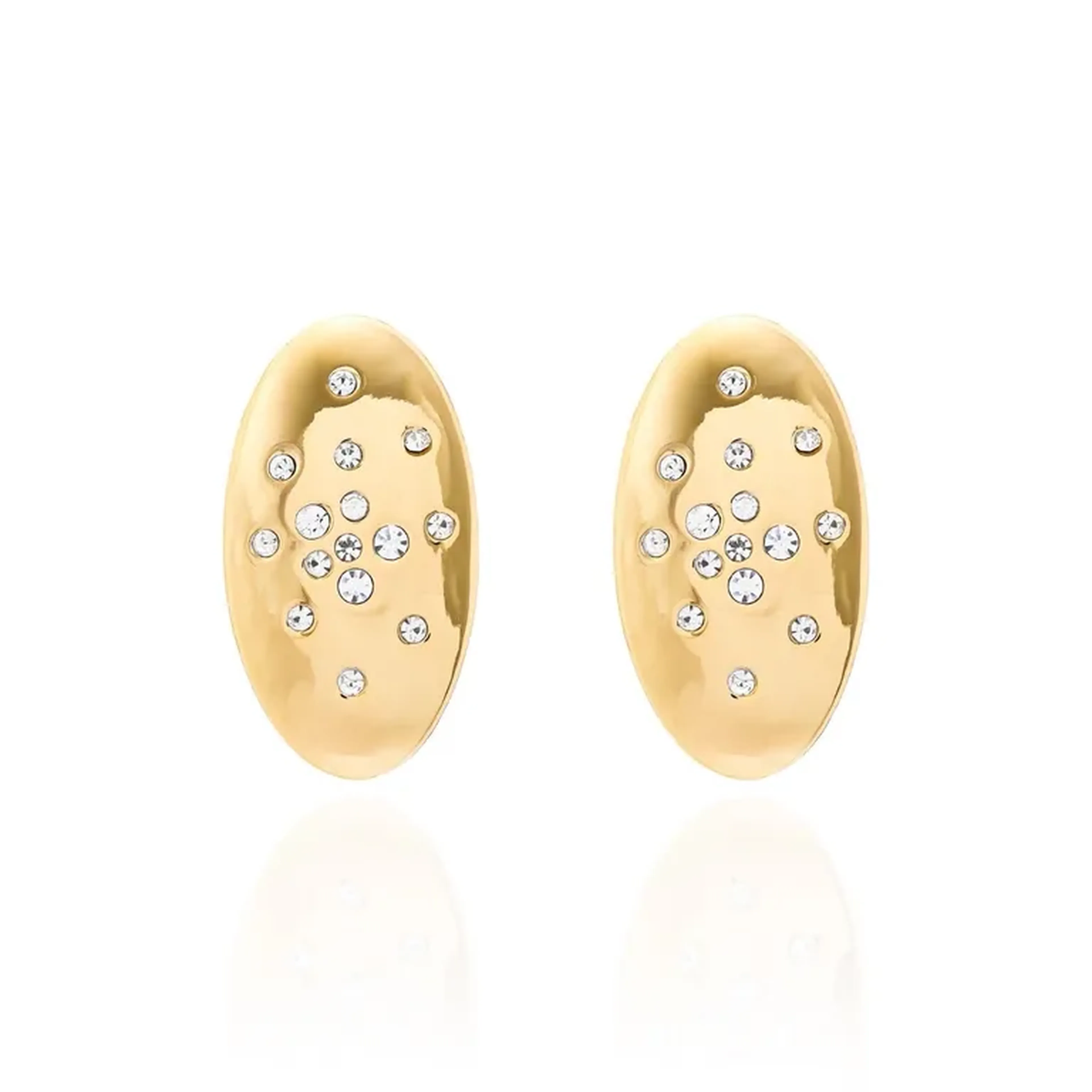 BRINCO OVAL GRANDE COM PONTOS DE LUZ imagem