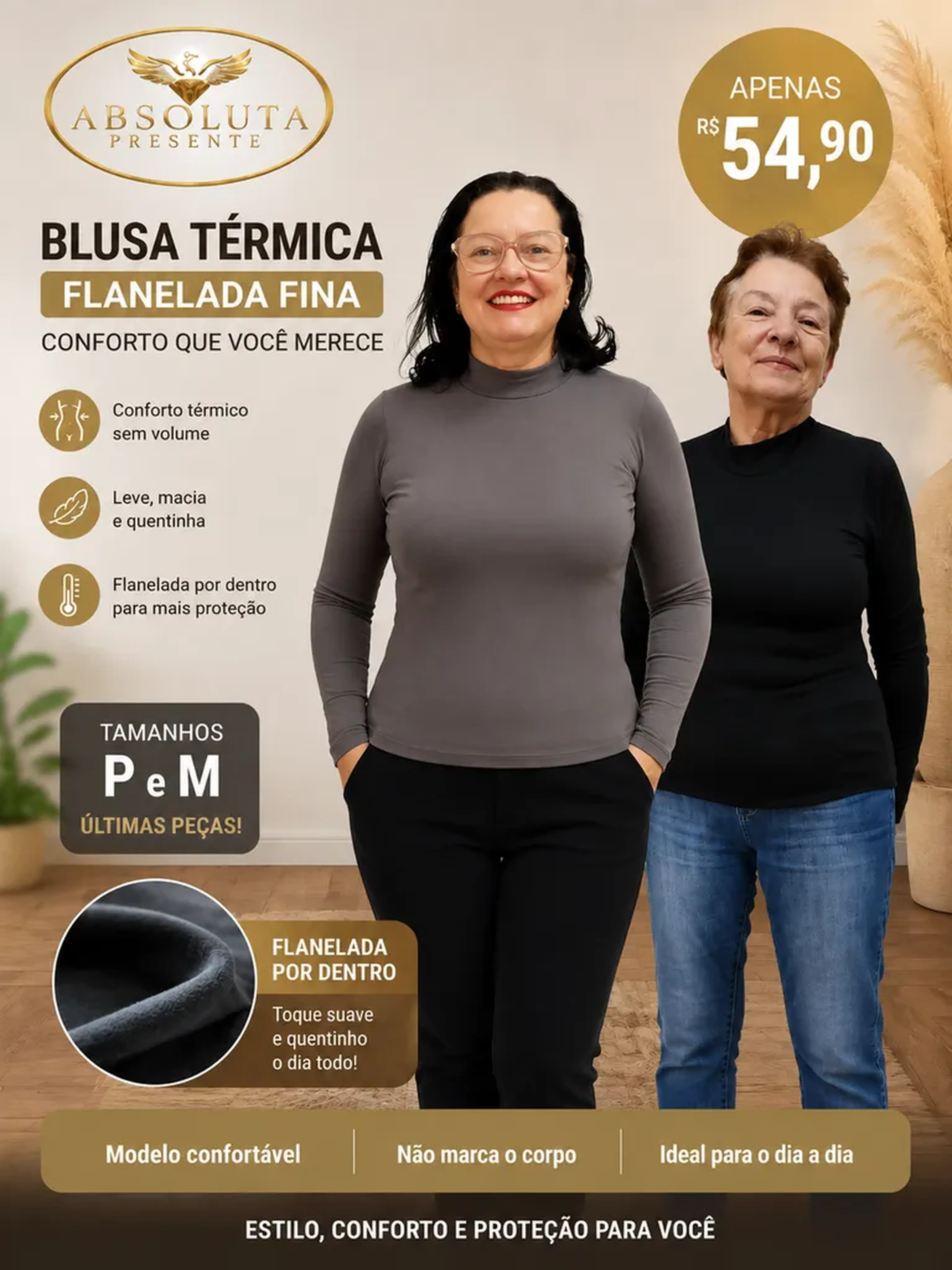 Blusa Flanelada Térmica Cinza M imagem