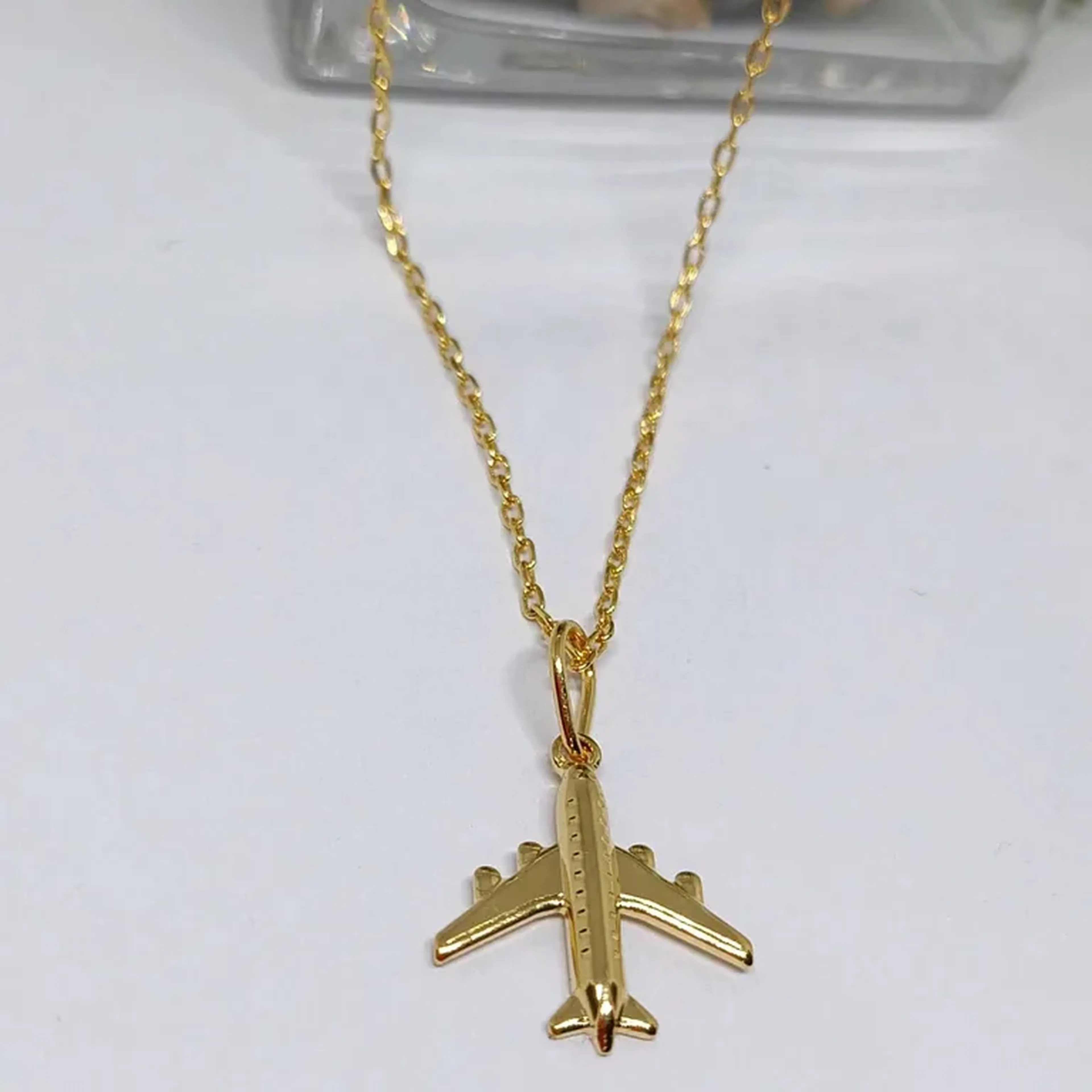 Corrente pingente avião banhada imagem
