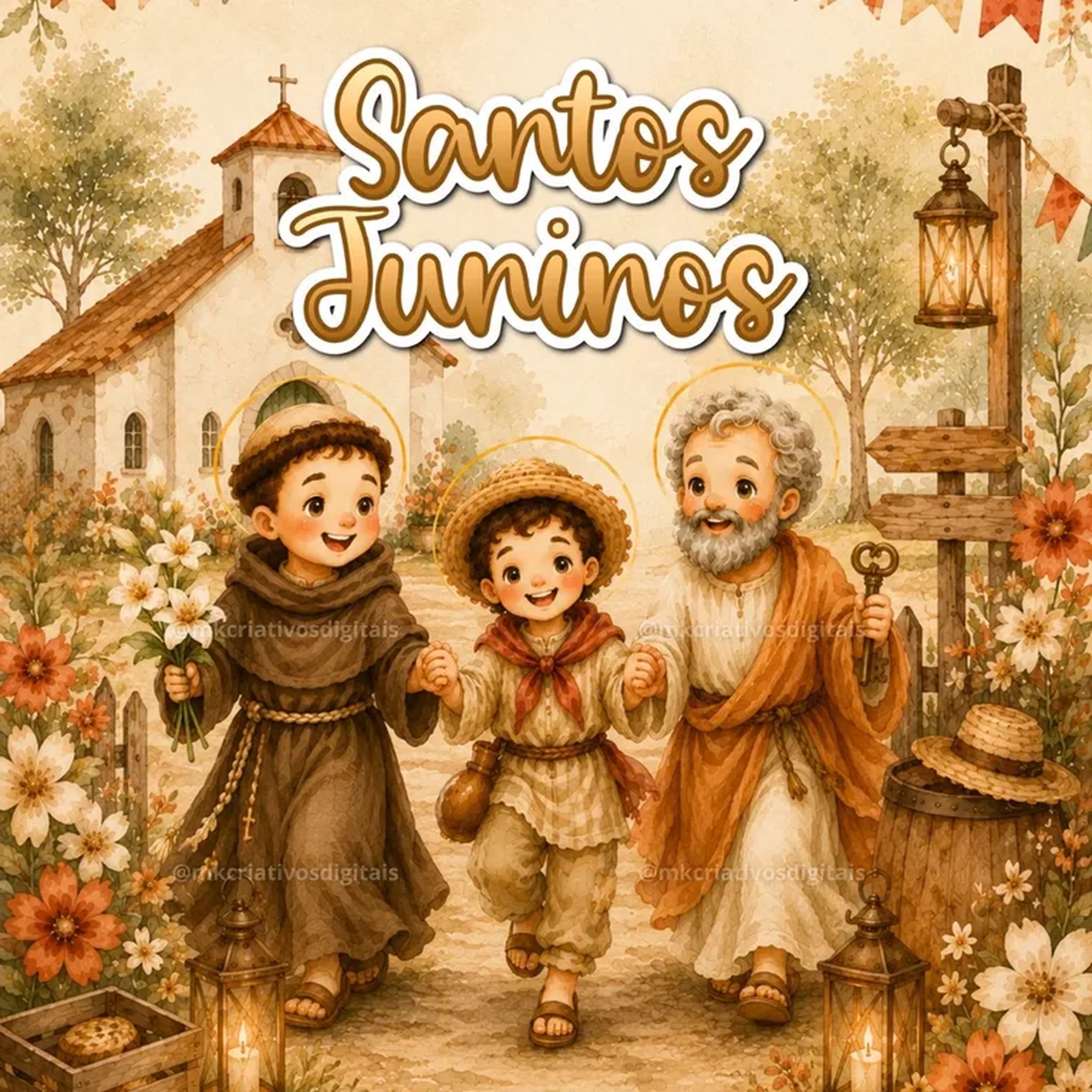 Santos Juninos - Kit digital IA PNG imagem