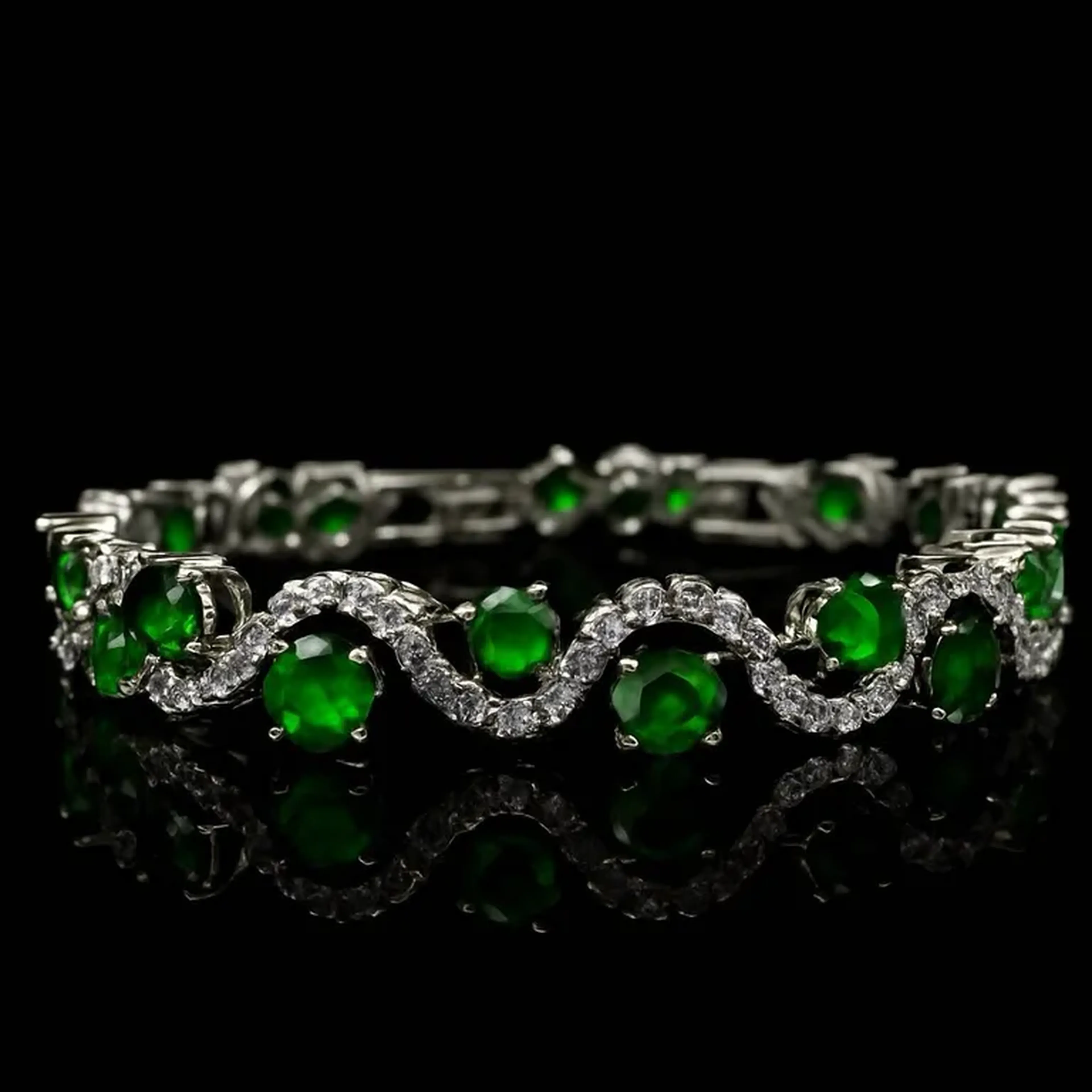 Pulseira Forest Celest com Zircônia Esmeralda imagem