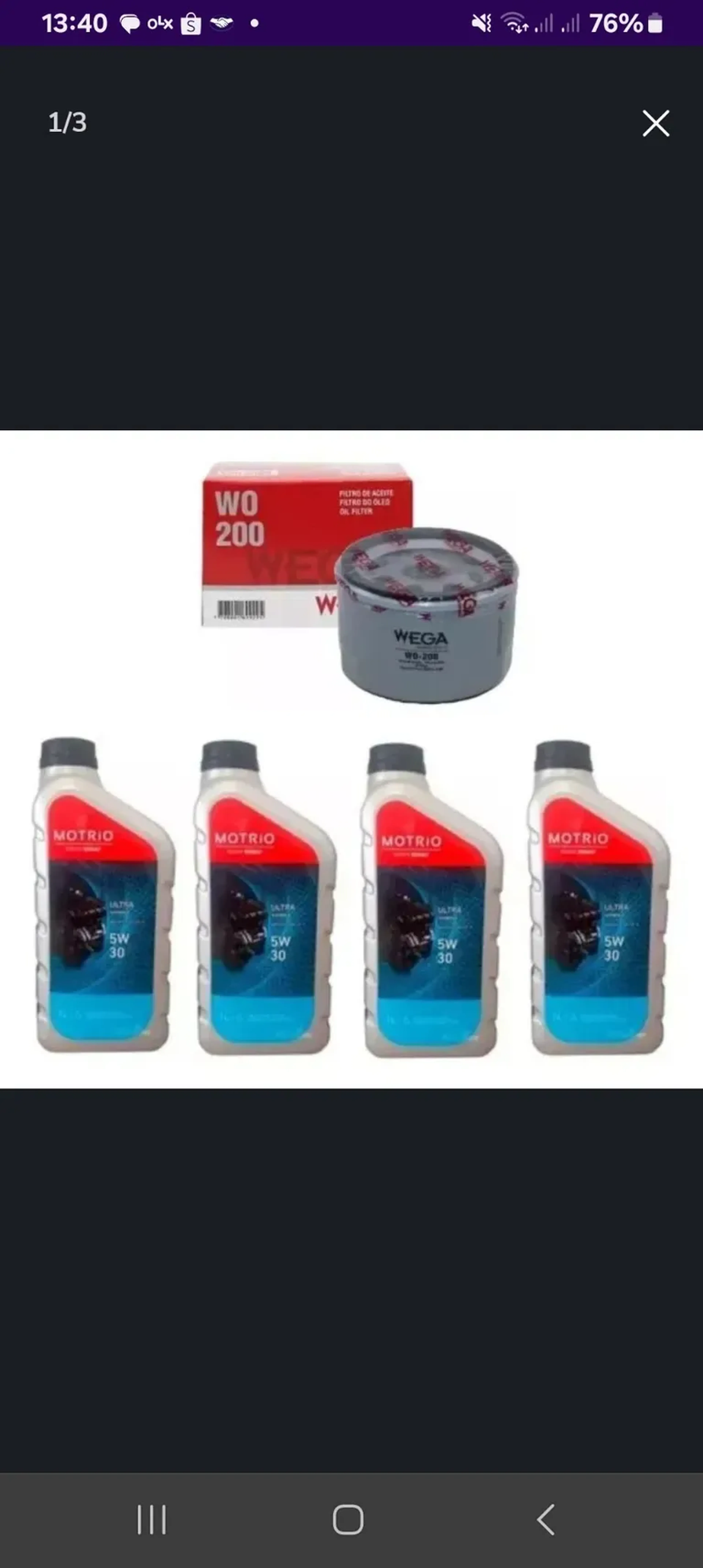 Kit Oleo 5w30 Motrio Sintético + Filtro Wo200 Sandero 1.6 imagem